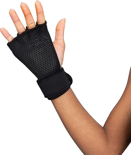 Miniatura 5 de Mind Reader Juego de guantes para dominadas, agujeros seguros para los dedos, agarre antideslizante texturizado para barras de dominadas, gimnasia,