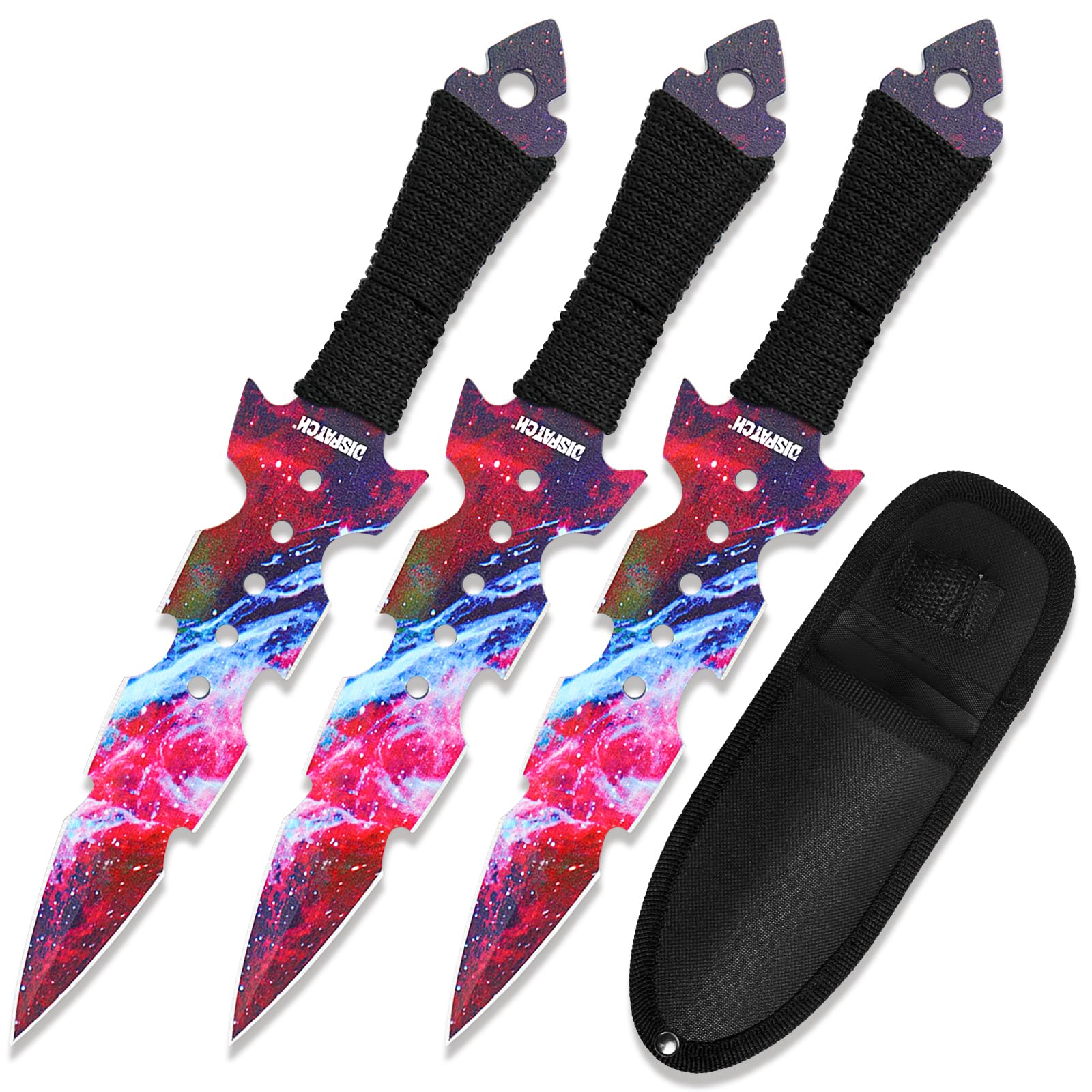 Dispatch Throwing Knives Set of 3 Kunai Professional Throwing Knife with Nylon Sheath, Well Balanced Knives for Recreation and Competition
