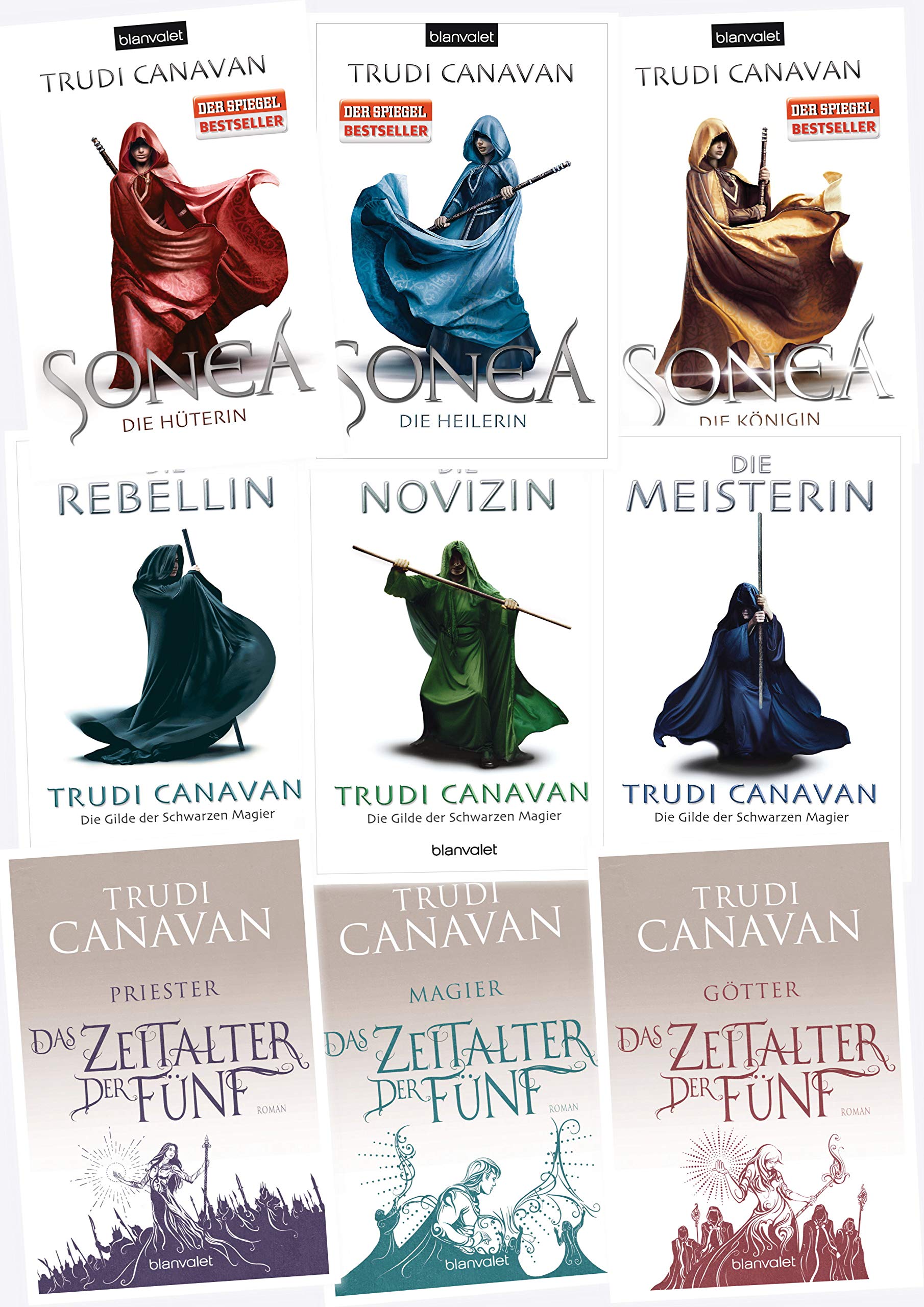 Trudi Canavan, Die Gilde der schwarzen Magier 1-3 / Sonea 1-3 / Das Zeitalter der Fünf 1-3 (Blanvalet Verlag)