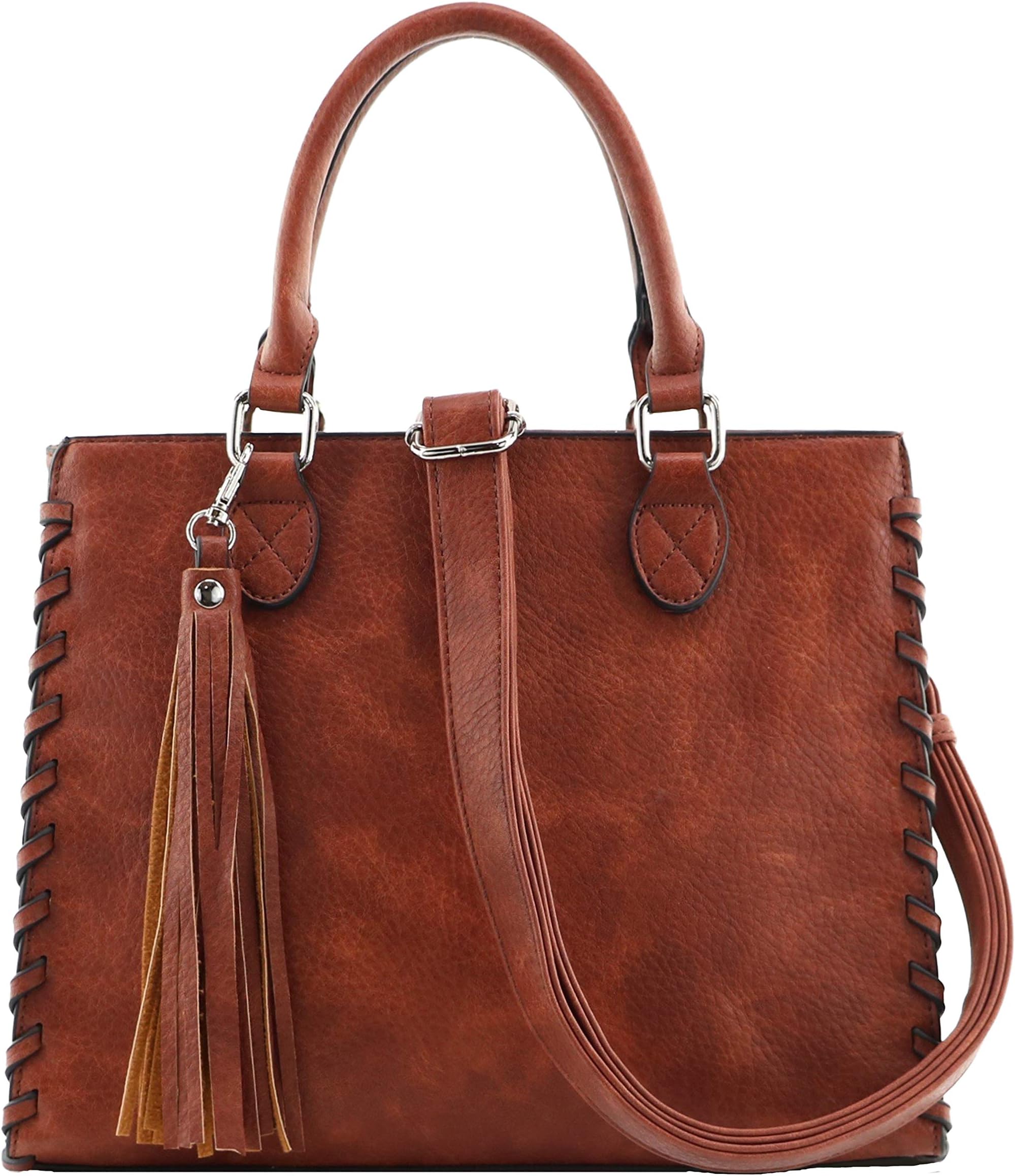 Lady ConcealConcealed Carry Purse - Locking Zipper Laced Ann Concealed Weapon Satchel with Universal Holster