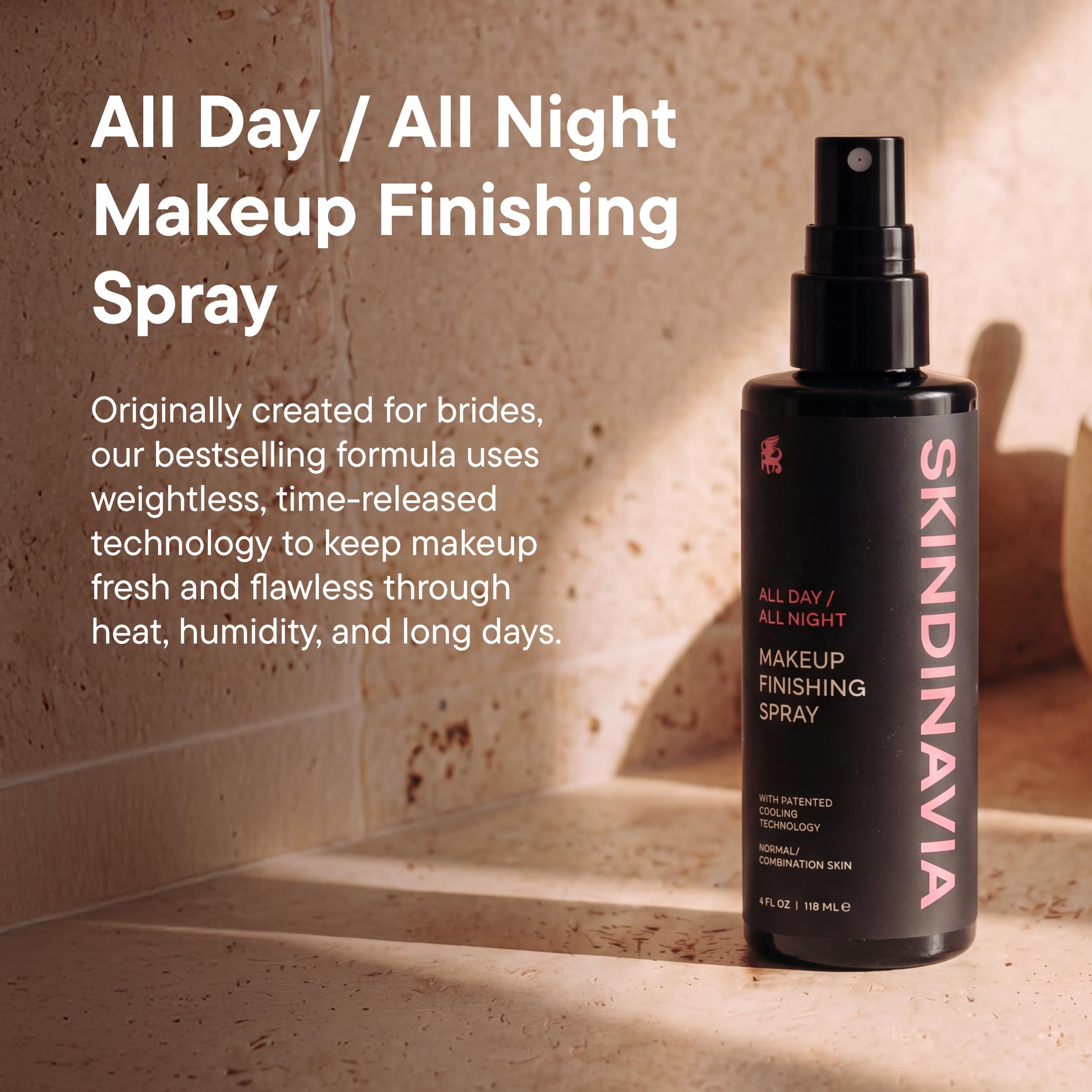 SKINDINAVIA - Skindinavia the makeup Finishing Spray, brautfixierendes Spray, Temperaturkontrolle für den ganztägigen Gebrauch