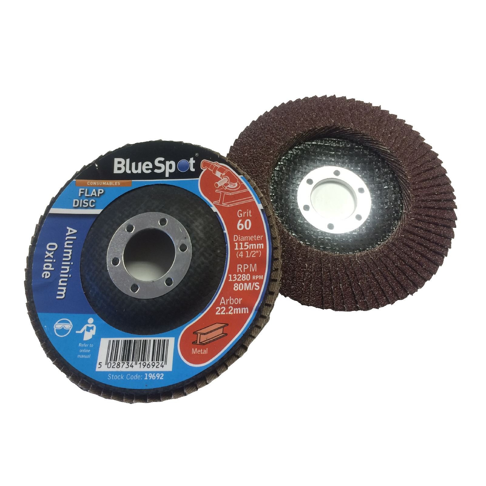 Homesmart 4 Packs 115mm Flap Disc 60 Grit Aluminium Oxide For Angle Grinder To Sanding Grinding