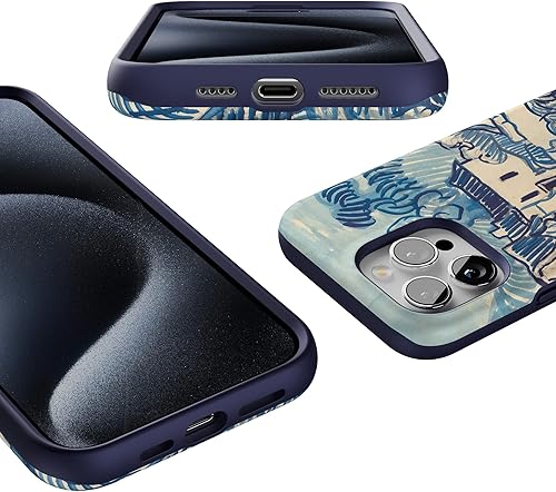 Vista 756 de Casely Funda para iPhone 15 Pro Max Jardín Secreto Flores mixtas Funda atrevida Compatible con MagSafe y botón de acción Secret Garden