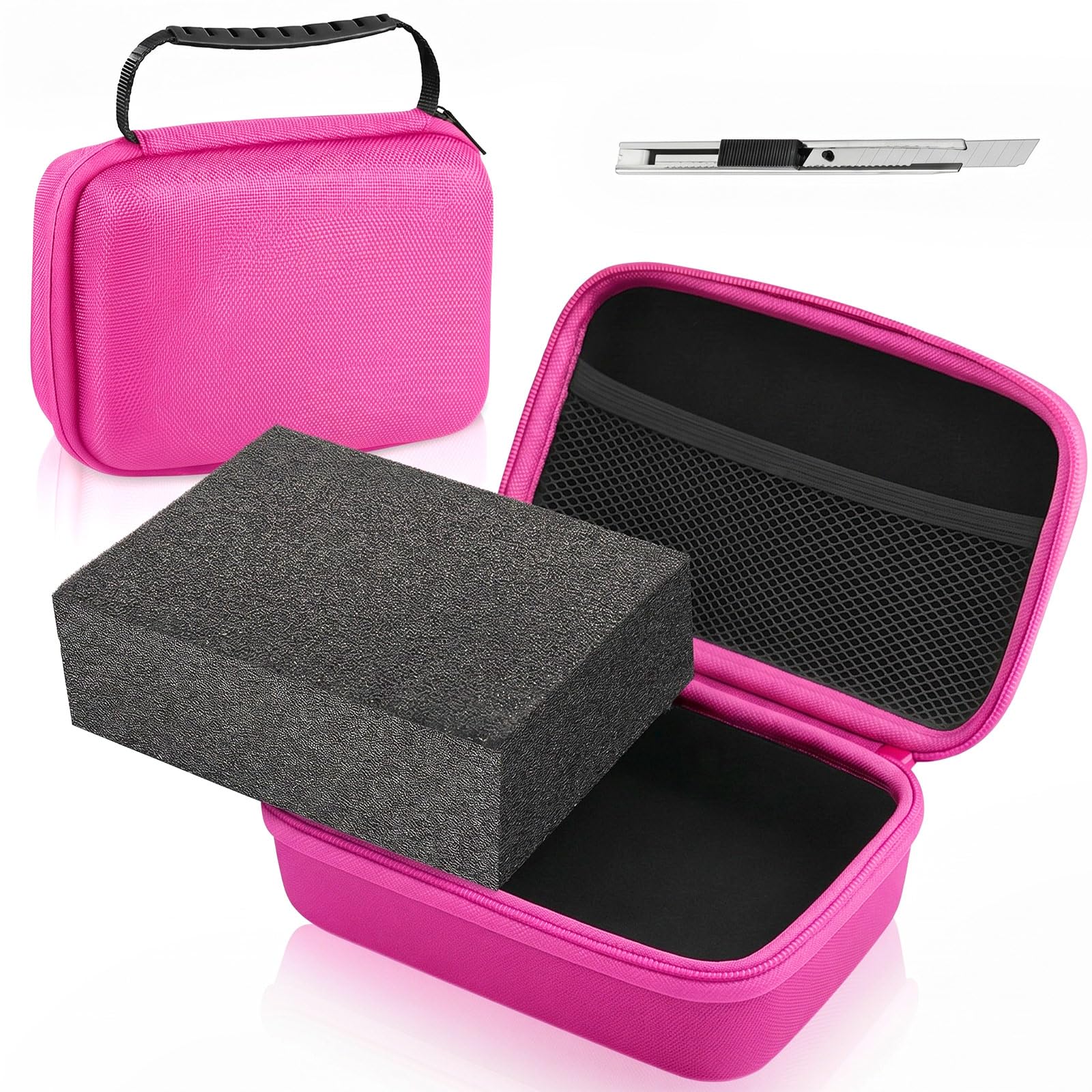 Relaxweex Hard Case with Foam, 11 X 7.8 X 4.3 Inch, Fuchsia