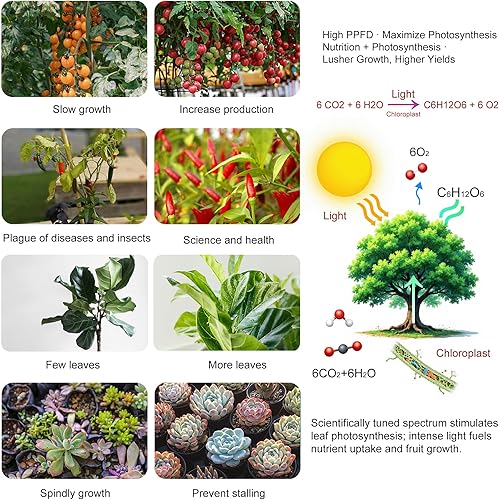 Miniatura 2 de Luces LED de crecimiento de escritorio para plantas de interior, espectro completo con UV e IR, modos de floración vegetal, control remoto, 20