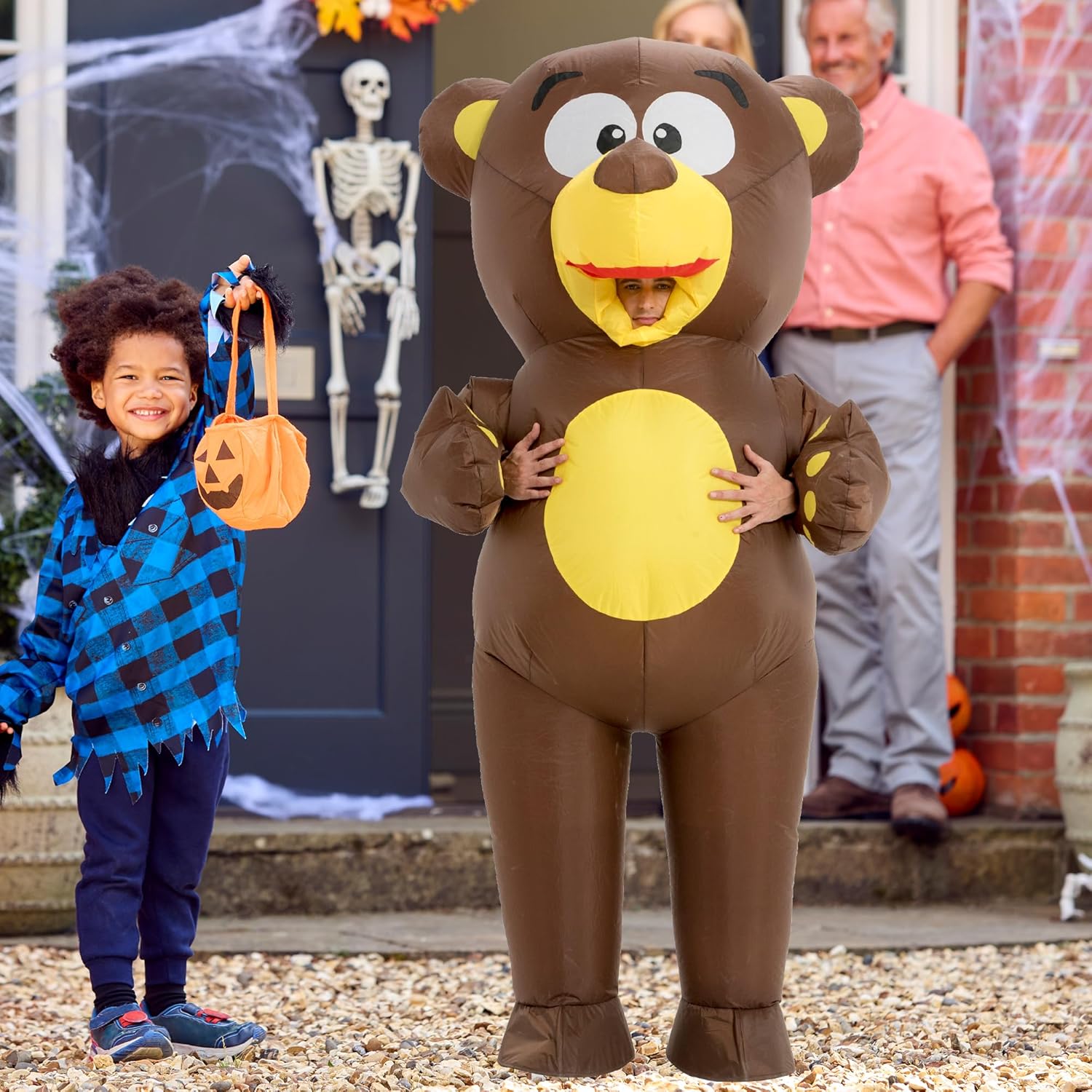 One Casa Inflatable Costume Adult,Blow Up Bear Suit,Full Body Animal Halloween Costumes for Men Women - Image 3