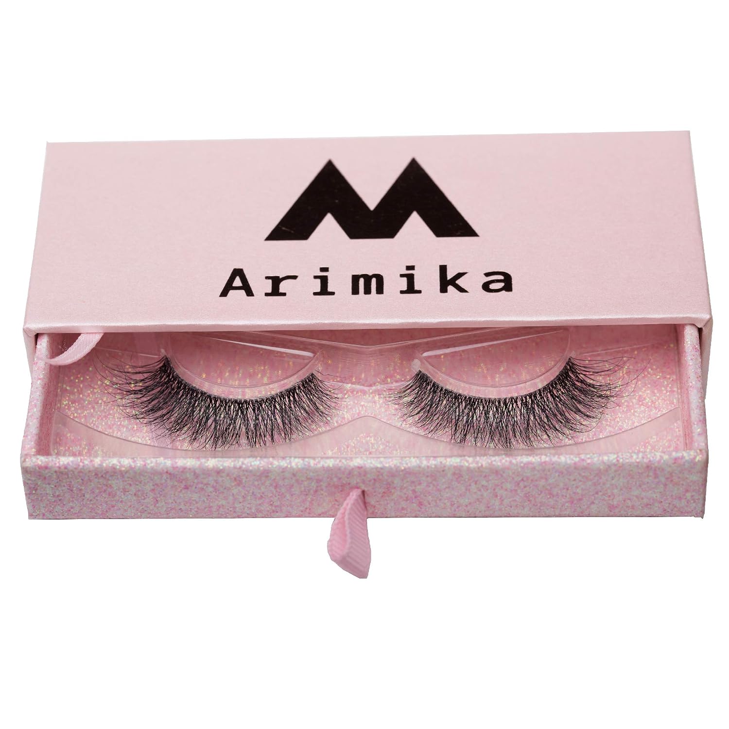 Arimika Clear Band Wispy Fluffy 3D Mink False Eyelashes- High Volume, Lightweight, Invisible Srrip Lashes Style N01
