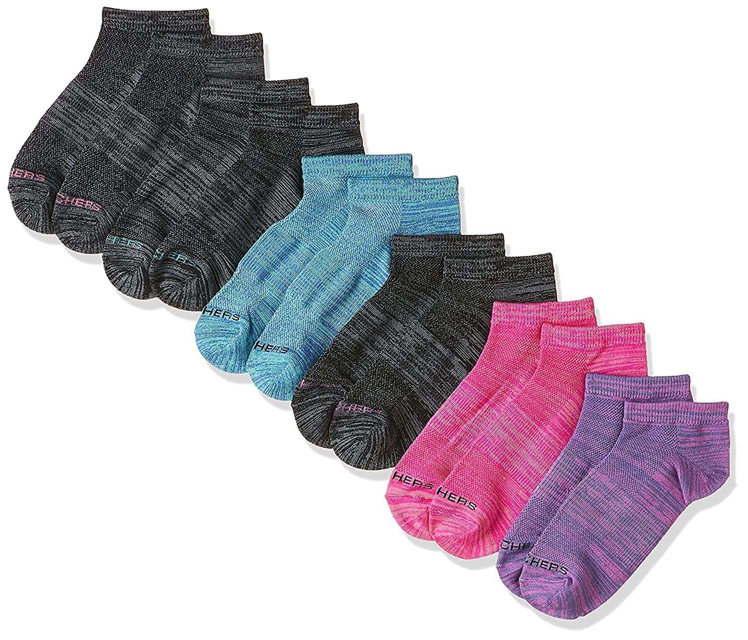 SkechersWomen 6PK WOMENS NON TERRY LOW CUT SOCKS, multi color, 36-40 EU