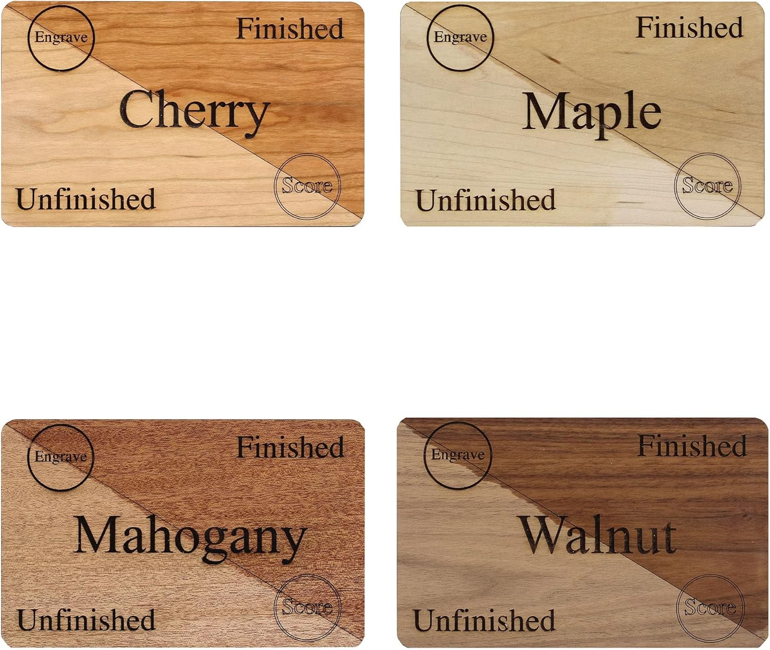 Solid Hardwood Variety Pack - 8 Sheets | 6x19 Inch, 1/8 Inch, Unfinished