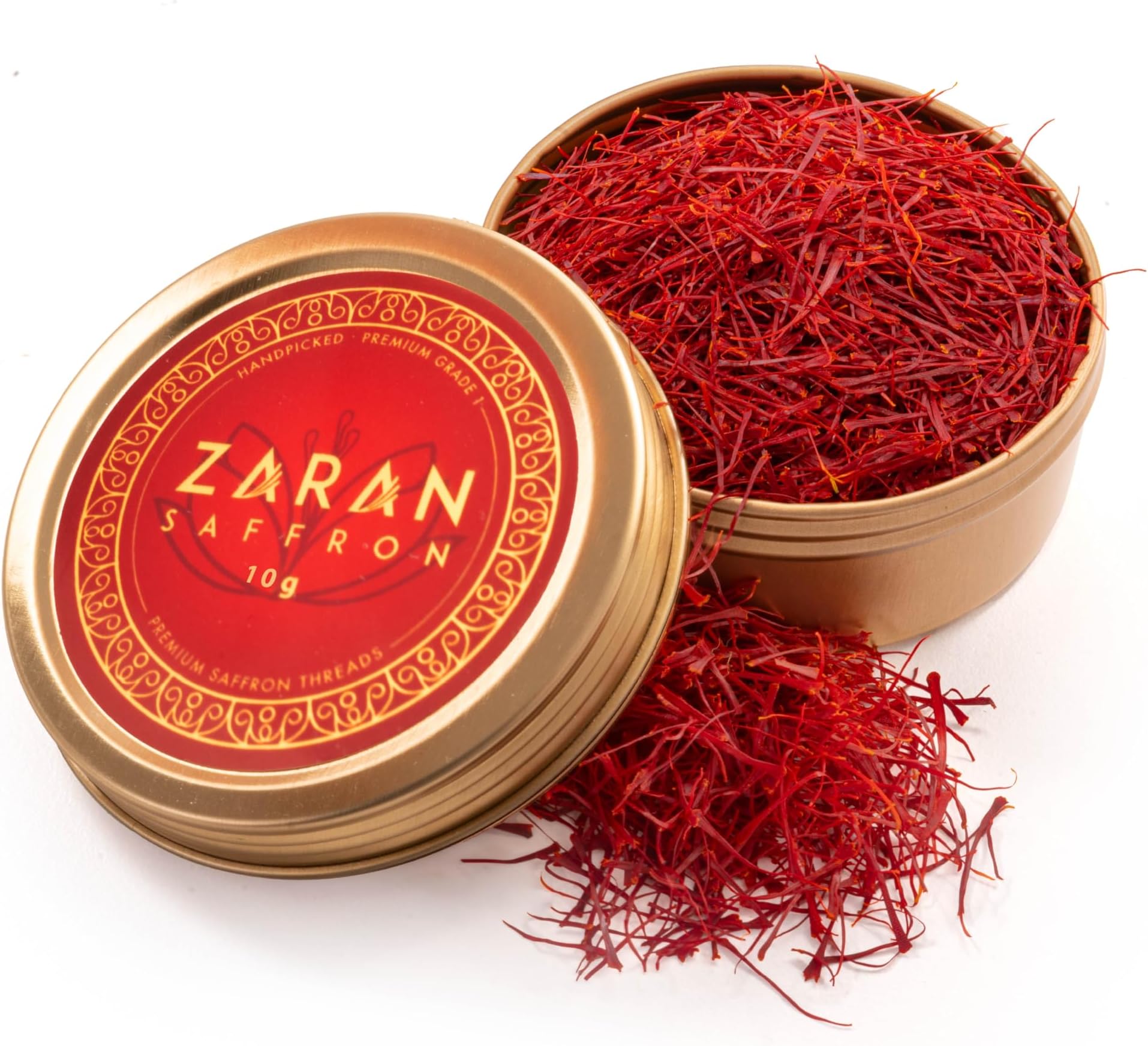 Zaran Saffron, Superior Saffron Threads (Super Negin) Premium grade Saffron Spice for Paella, Risotto, Tea's, and all Culinary Uses (10 Grams)