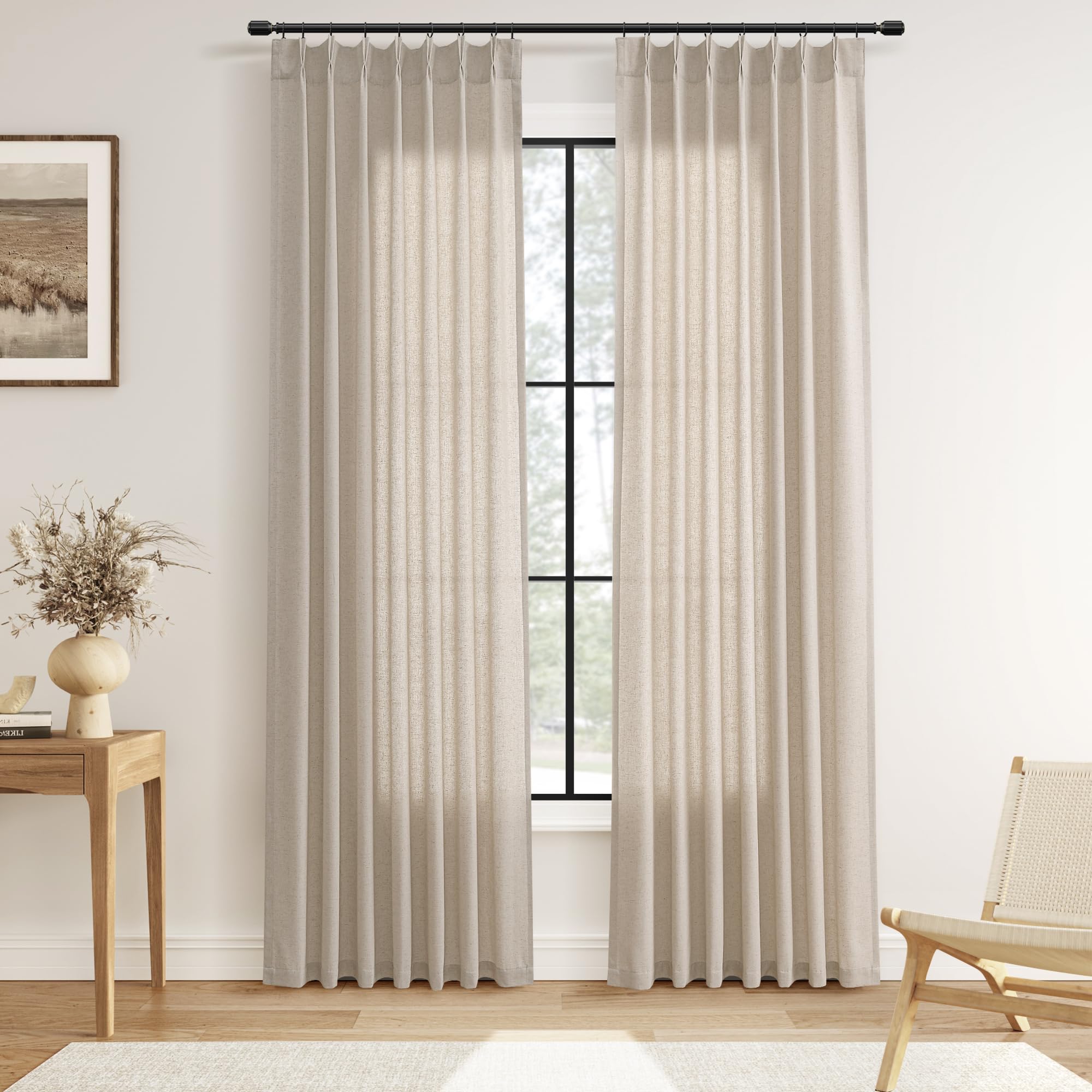 Linen Pinch Pleat Curtains - Soft Light & Privacy -28