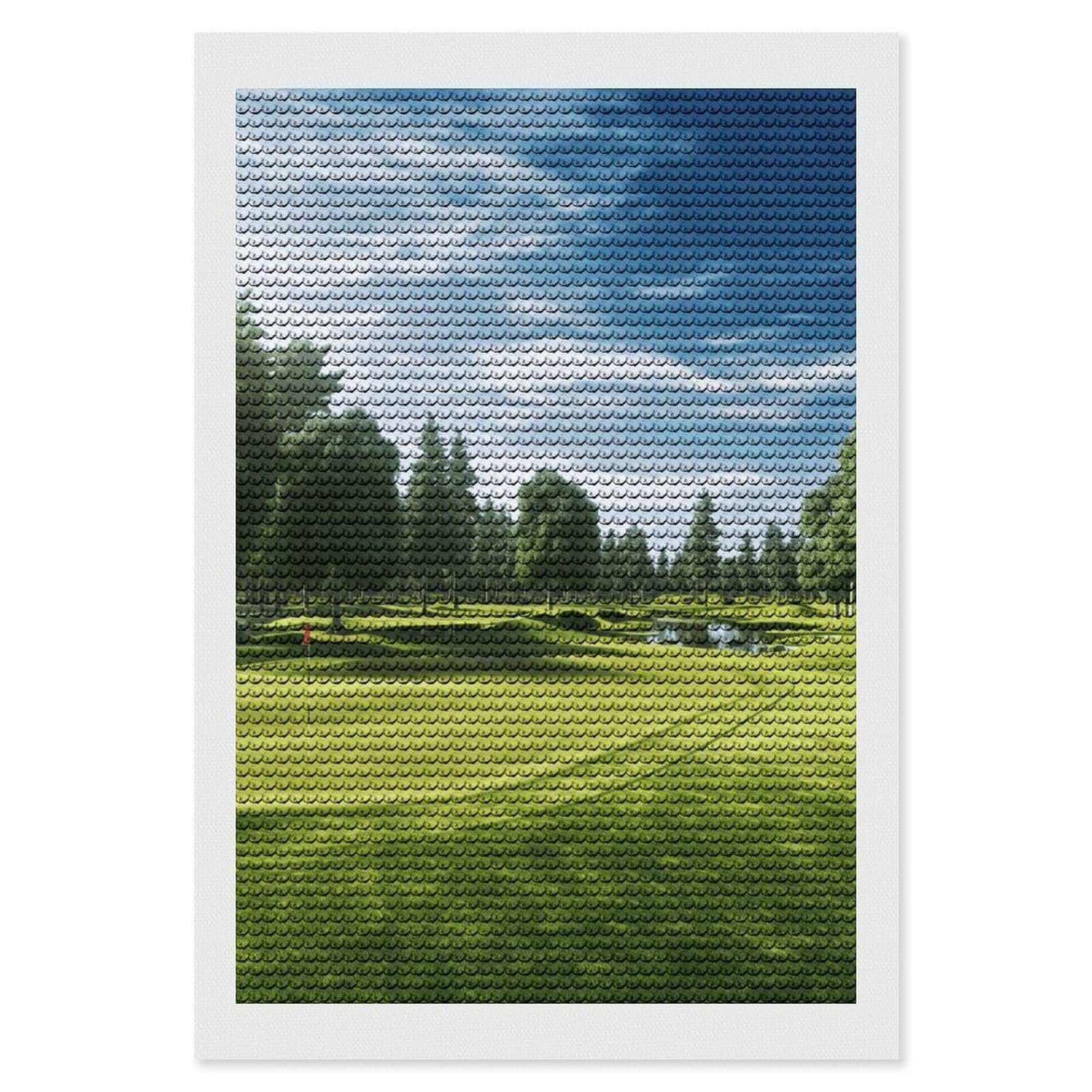 FekiLoot Diamond Art Kits for Adults, DIY 5D Golf Course Lawn Diamond Painting Kits for Beginners, Full Round Drill Diamond Dots Painting Gem Art Crafts for Home Wall Decor & Gift 8"x12"