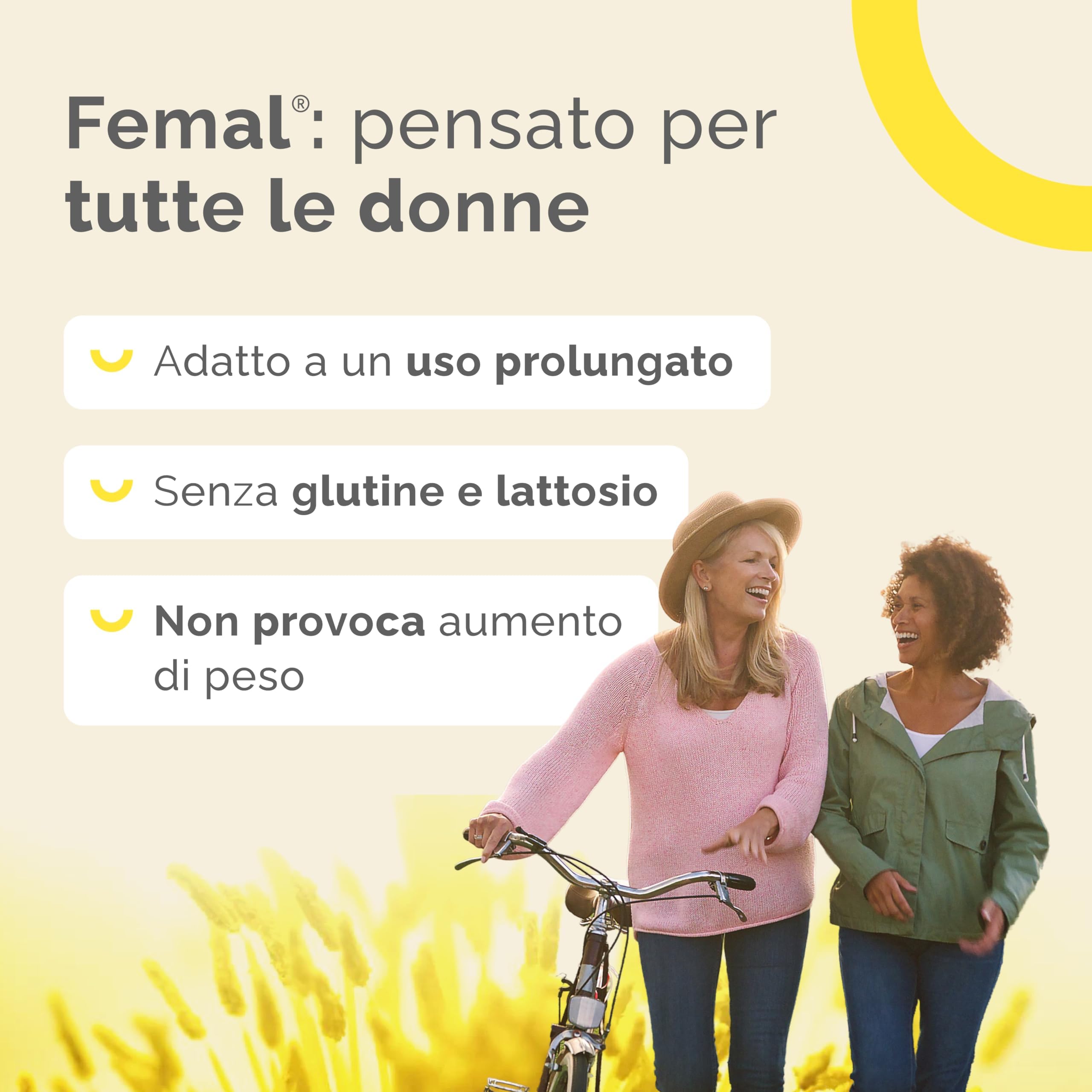 Femal Menopausa 30 Capsule di origine Vegetali, Integratore Naturale Non Ormonale per Vampate, Sbalzi d'Umore, Disturbi Sonno, Sudorazioni notturne e Stanchezza, Estratto Polline e Vitamina E