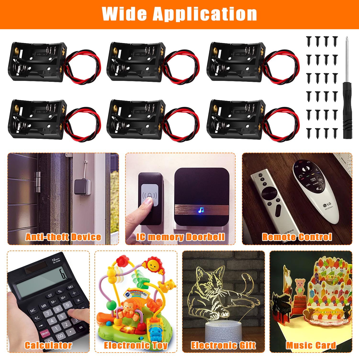 2 Pieces 12V Clip Holder Box Case 23A A23 Battery 6 Lead Black Alkaline B20 - Foto 6