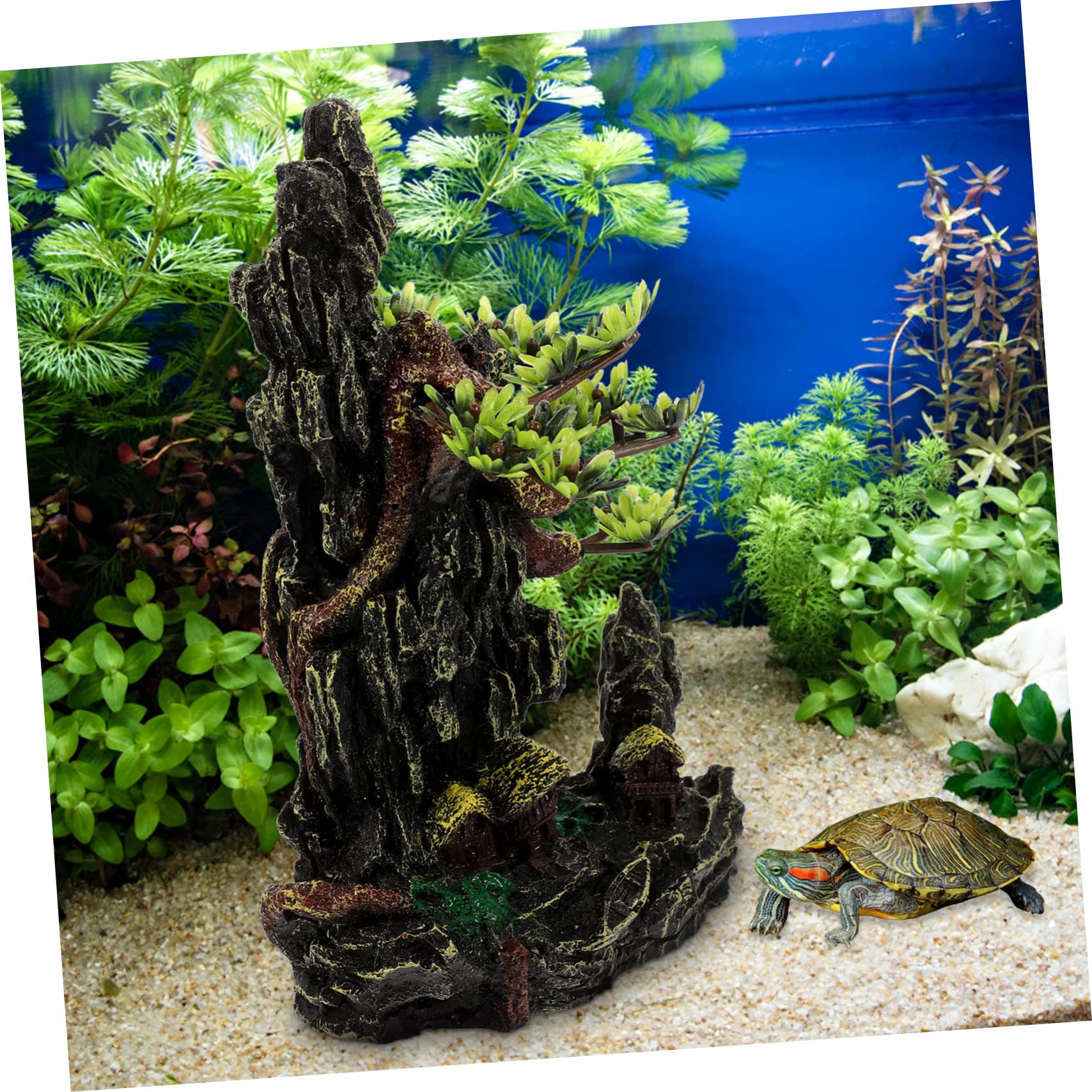 Árbol de Resina Decorativo para Terrario de Reptiles Rama Estable y Resistente Adecuado para Hábitat de Ranas y Tanque de Reptiles