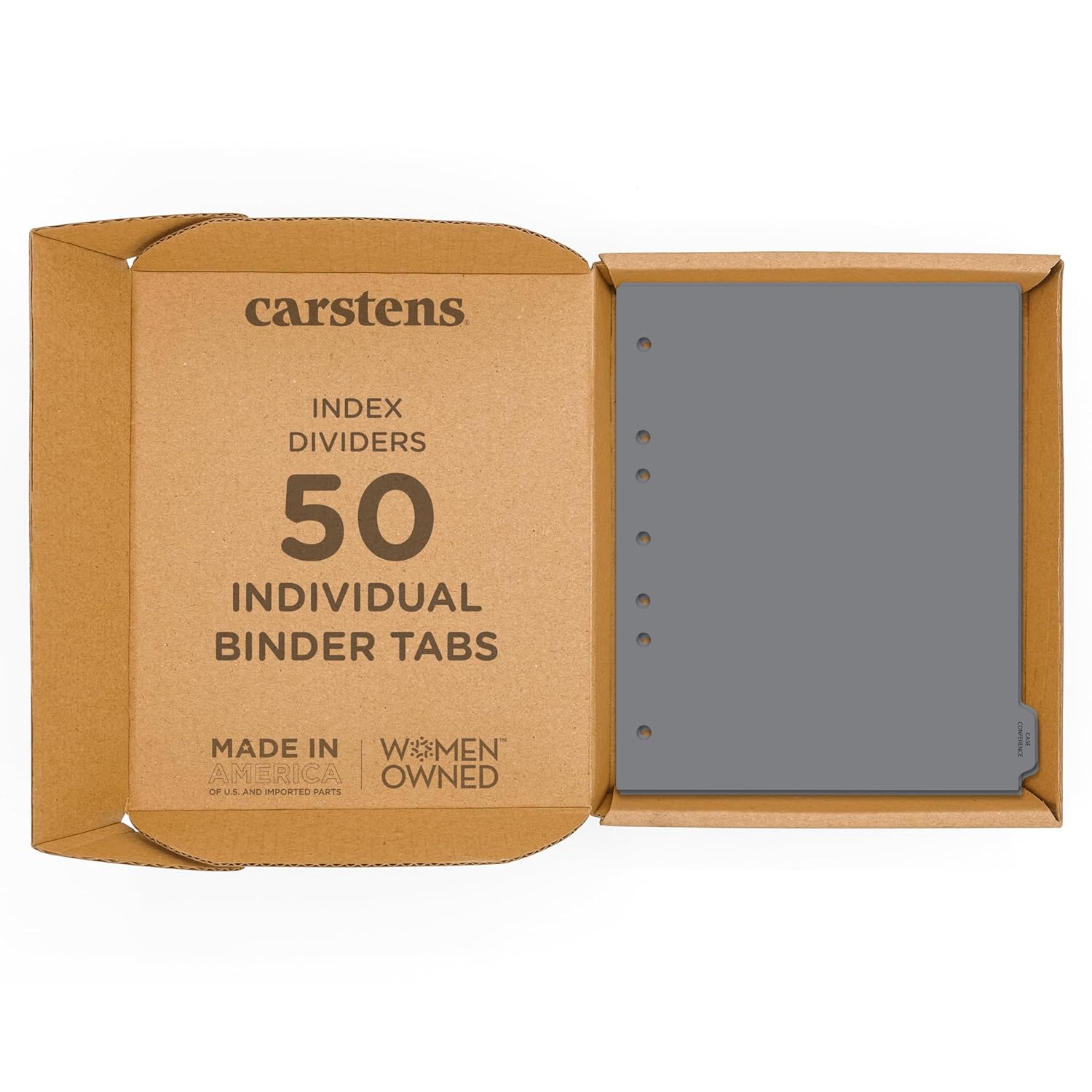Carstens - Heavy Duty Case Conference Plastic Ring Binder Dividers, Side Tab, 1/9 Cut, Tab 9 Position, US Letter, Case of 50, (8220-03CS) - Ideal Medical Chart Dividers for 3 Ring Binders