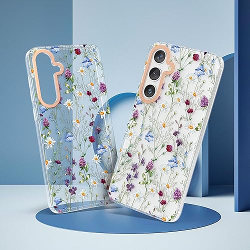 Miniatura 9 de MILPROX Funda compatible con Samsung Galaxy S23 Ultra Flower, bonito diseño de funda para niñas y mujeres, a prueba de golpes, patrón floral, parte