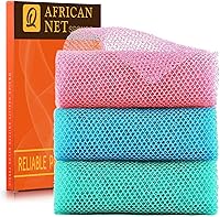 Vista 18 de UJFQBH Esponja de red africana de red africana, esponja de baño de red larga, exfoliante para el cuerpo de la ducha, limpiador de espalda, suave rosa