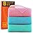 UJFQBH 3 Pieces African exfoliating net African Net Long Net Bath Sponge Exfoliating Shower Body Scrubber Back Scrubber Skin Smoother,Great for Daily Use (Pink, Blue, Green)