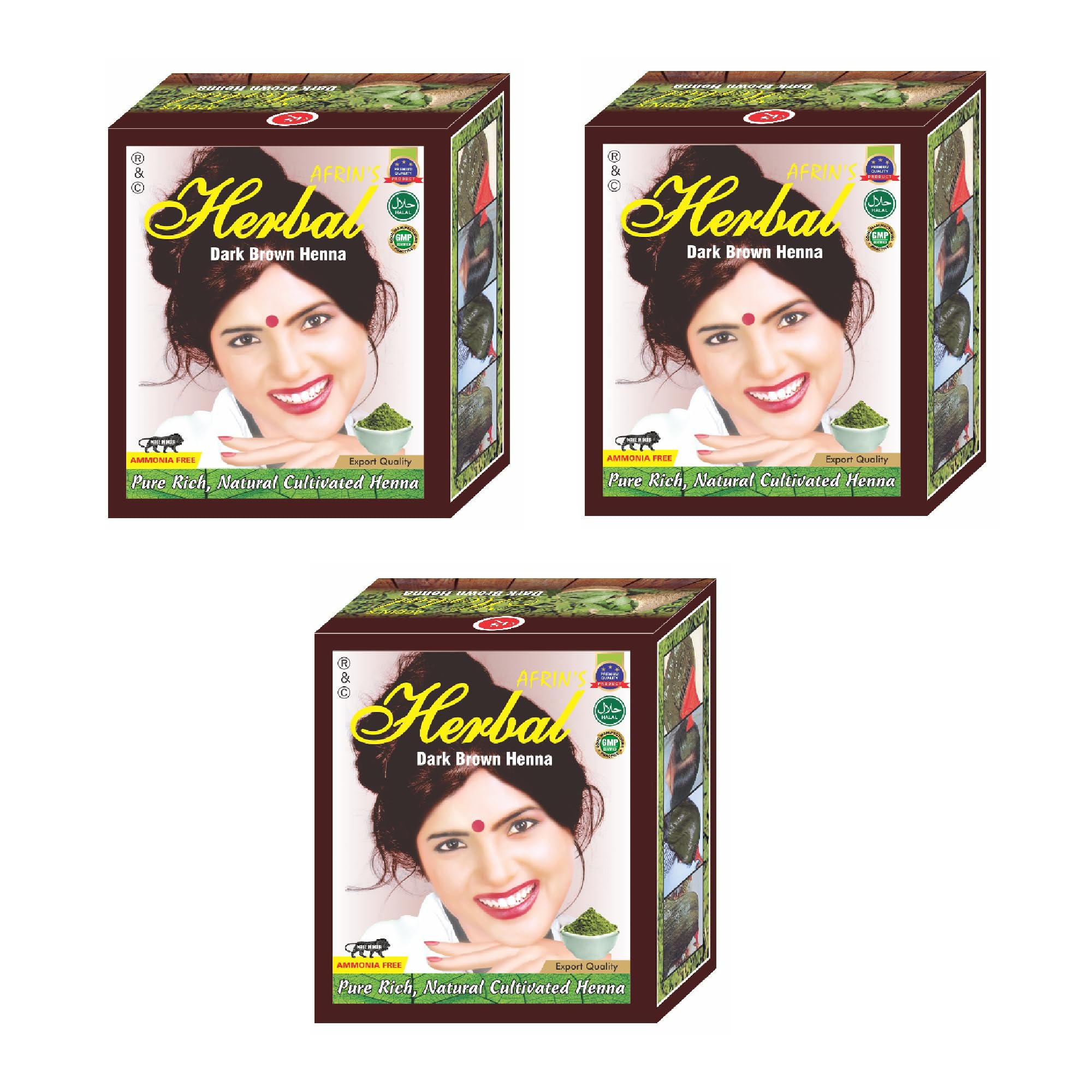 RKS Natural AFRIN's Hair Colour for Women and Men | Dark Brown Powder Hair Color | 100% Pure & herbal Henna Dye for Hair Colour | Henna Colour dye - 60g (pack of 3)-image-49
