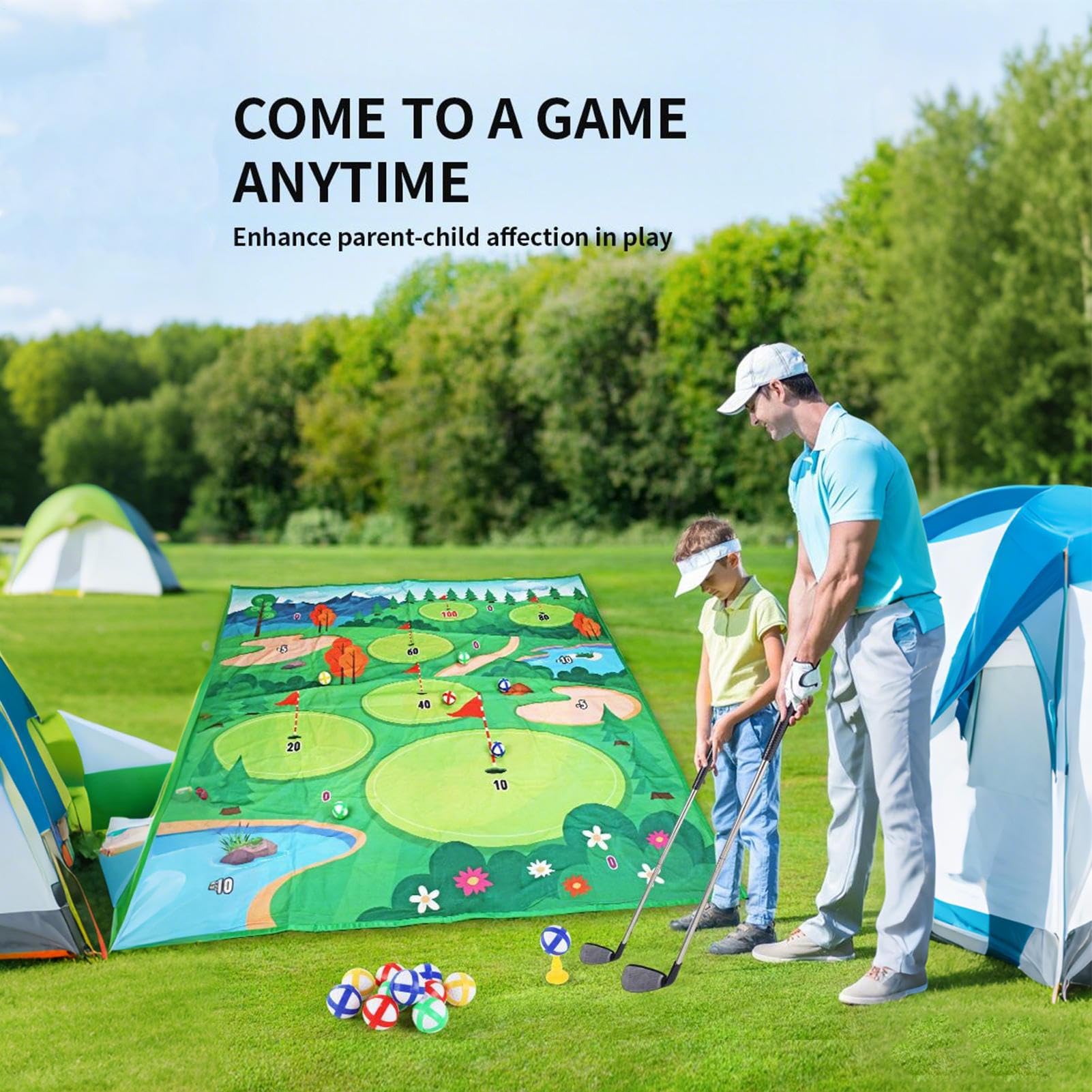 Mata do uderzania w golfa, narzędzie do ćwiczeń sportowych, dwustronna mata do ćwiczeń golfowych, dla dzieci, początkujących, wewnątrz, na zewnątrz, do domu, biura, garażu, trawnika, podwórka