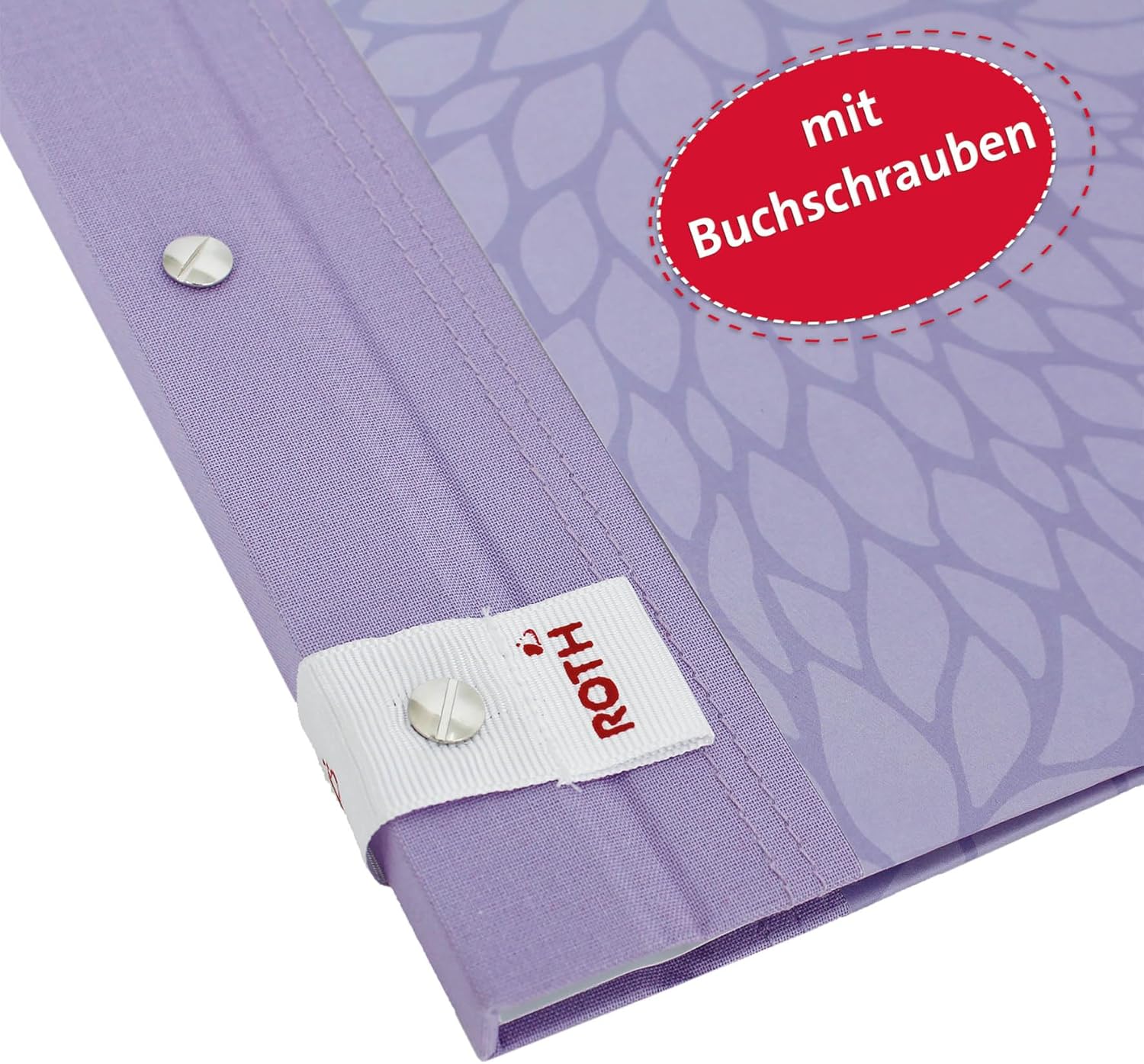 ROTH Certificate Folder Pattern with Book Screws - Purple Paradise - with 12 A4 Transparent Pockets, Expandable