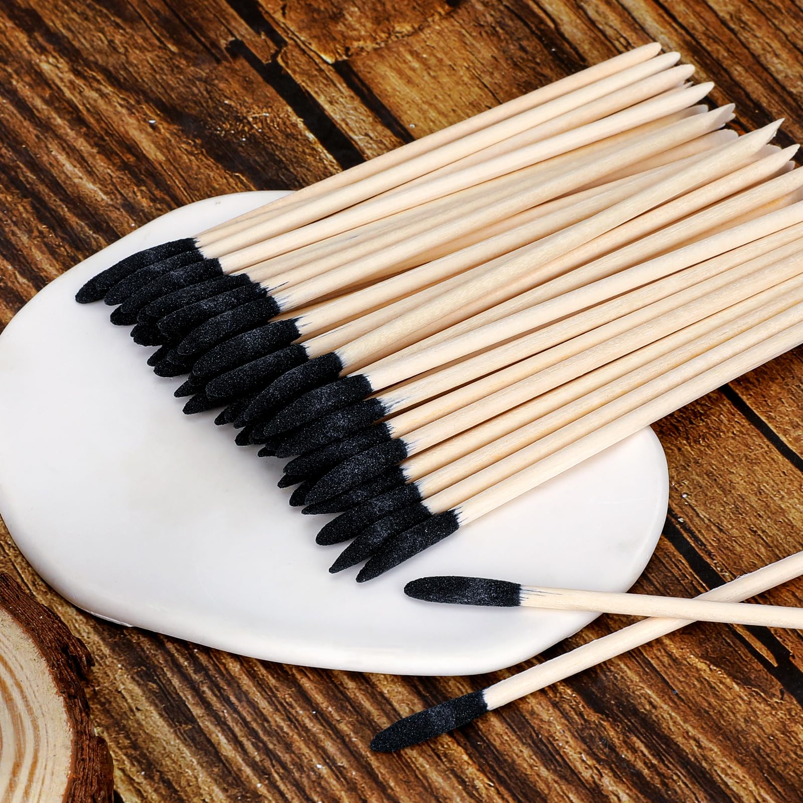 Confezione da 50 bastoncini abrasivi per spazi ristretti, ramoscelli di levigatura obliqui per dettagli fini, bastoncini abrasivi per modelli in plastica, legno, hobby