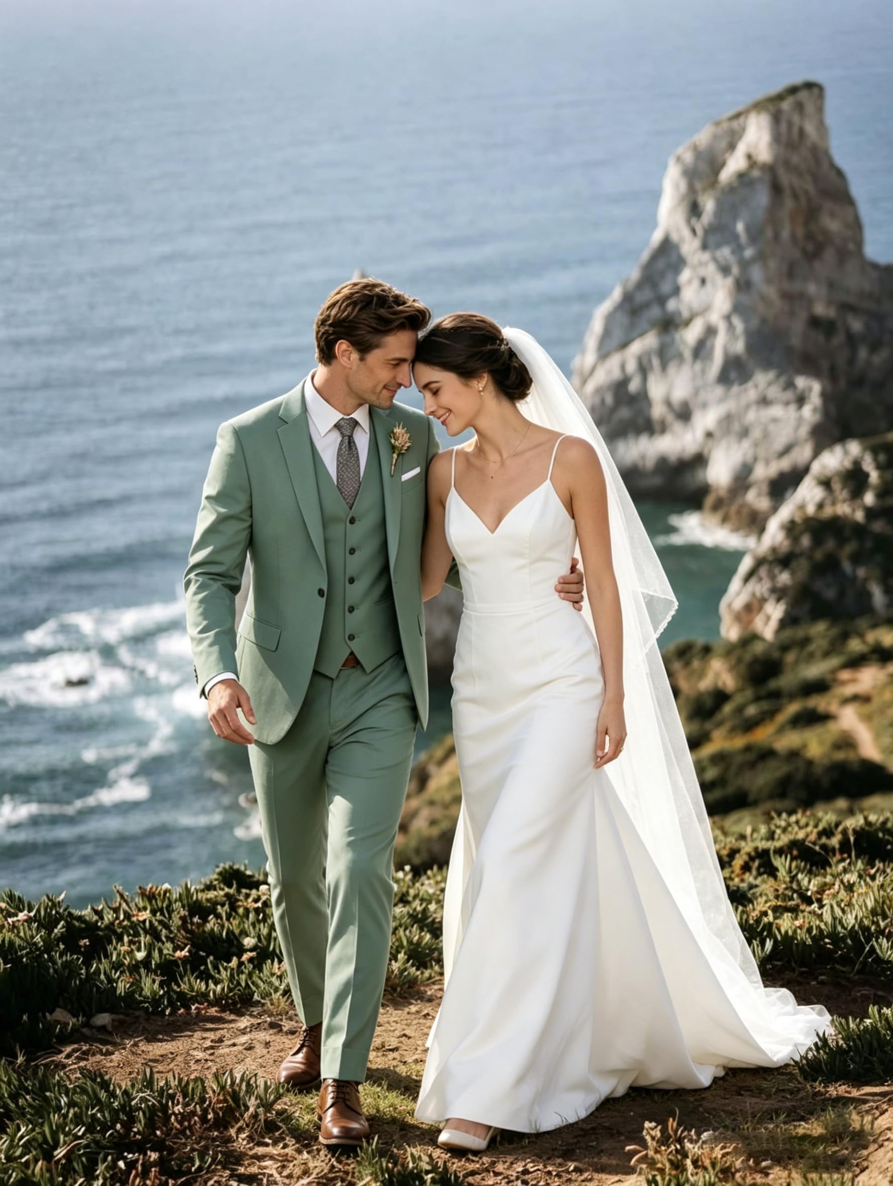 Costume 3 pièces pour homme, coupe ajustée, costume de mariage élégant à un bouton, gilet et pantalon