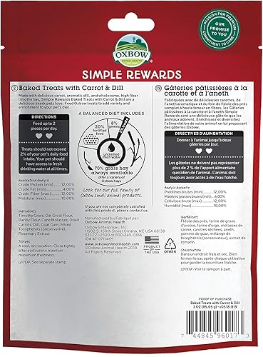 Miniatura 2 de Oxbow simple recompensas Baked TreatsZanahoria & Dill2oz by Oxbow