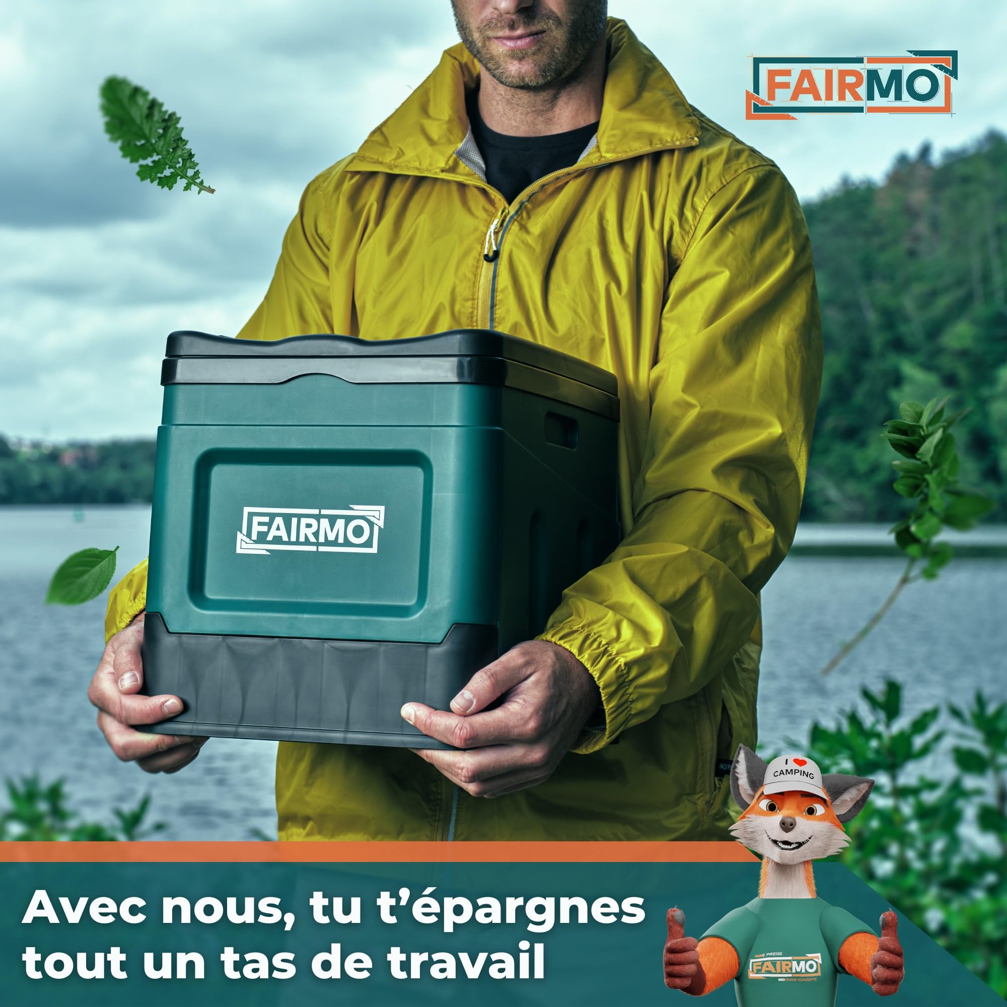 FAIRMO Toilettes de camping compactes pliables (avec sac et 24 sacs) – Toilettes sèches Camping sans produits chimiques – Toilettes de camping avec couvercle – En déplacement, festival, urgence