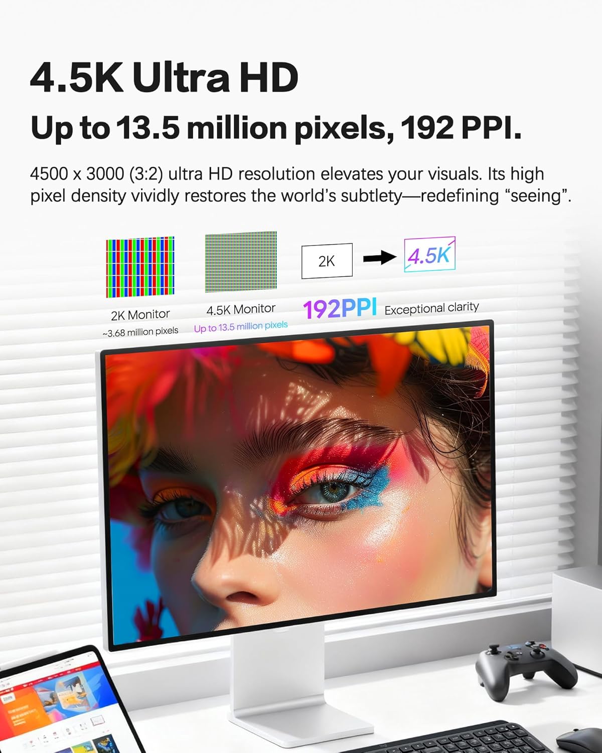 P20 28.2’’ UHD 4.5K (4500 x 3000) Monitor, IPS Panel, 99% sRGB, 99% DCI-P3, 10-Bit Colors, 60Hz, HDR, 1500:1, 192PPI, Eye Care, Anti Glare (Honeycomb - Without Stand)