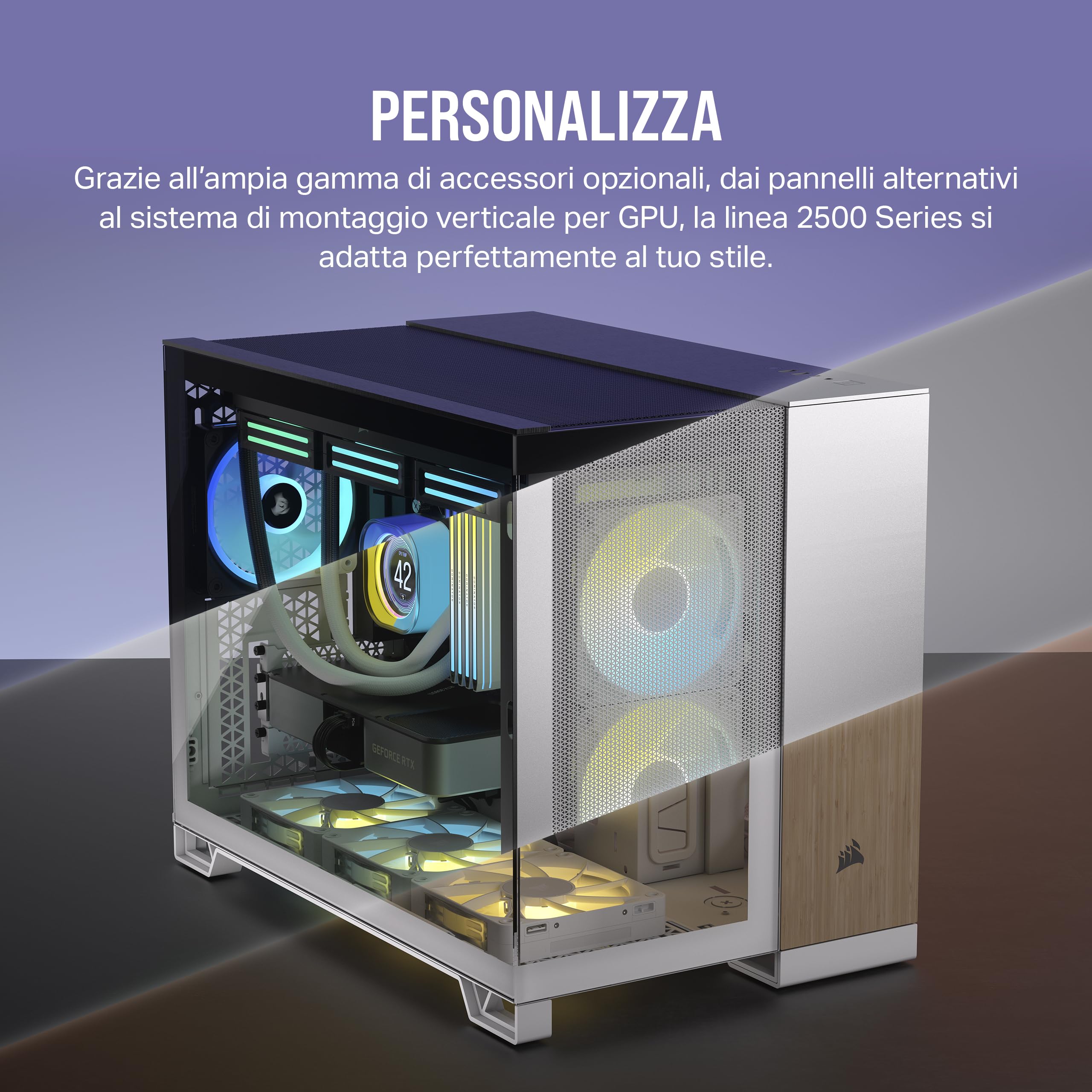 CORSAIR 2500D AIRFLOW mATX PC Case - Nessuna Ventola Inclusa - Design a Doppia Camera - Ampia Flessibilità di Raffreddamento - Compatibile con Schede Madri a Connessione Inversa - Nero