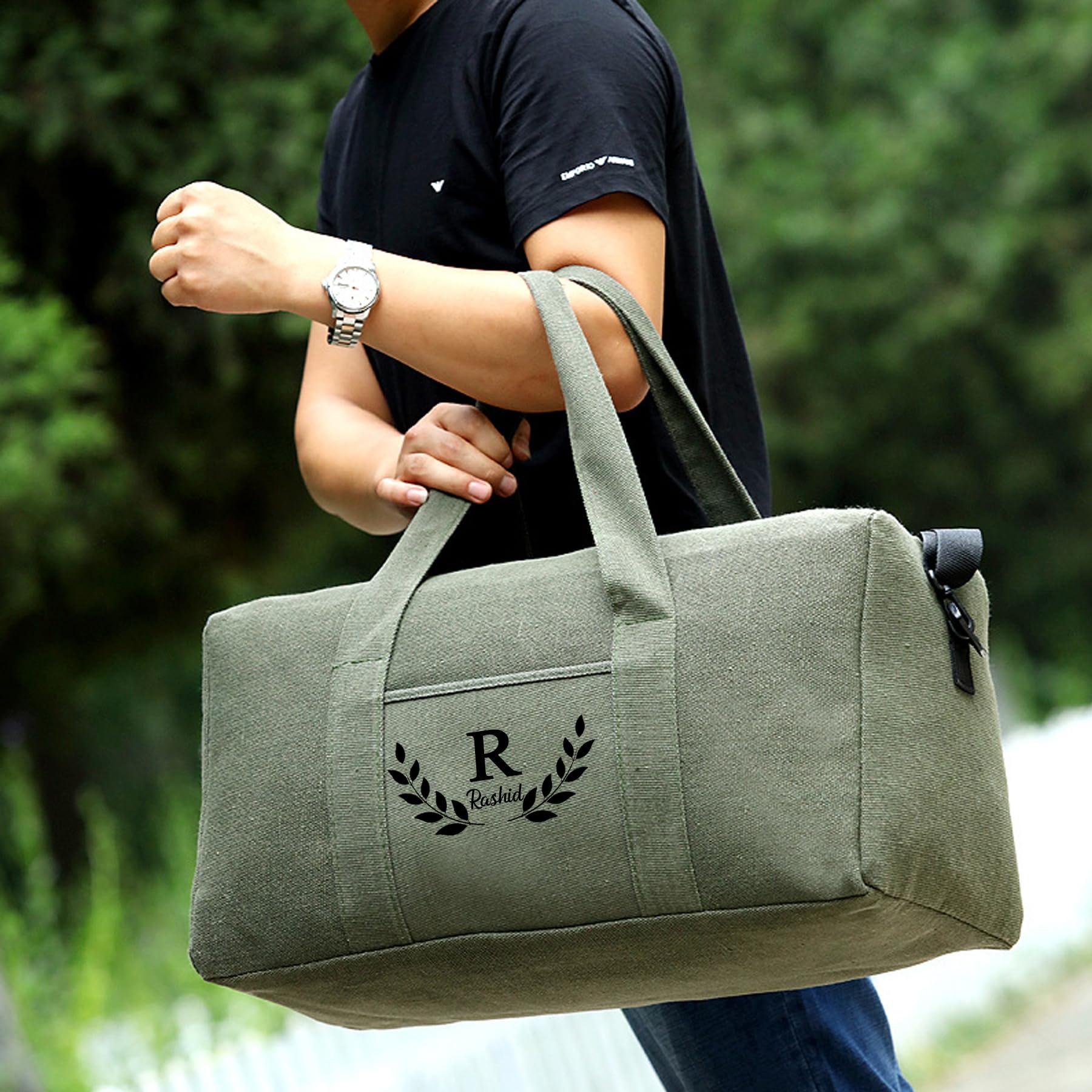 Neceser de lona personalizado para hombre, regalo 2025, organizador de bolsa de afeitado de gran capacidad