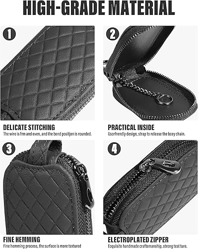 Miniatura 4 de Funda para llave de automóvil, soporte para llavero, funda protectora de llavero de cuero auténtico, accesorios de automóvil, funda para llave