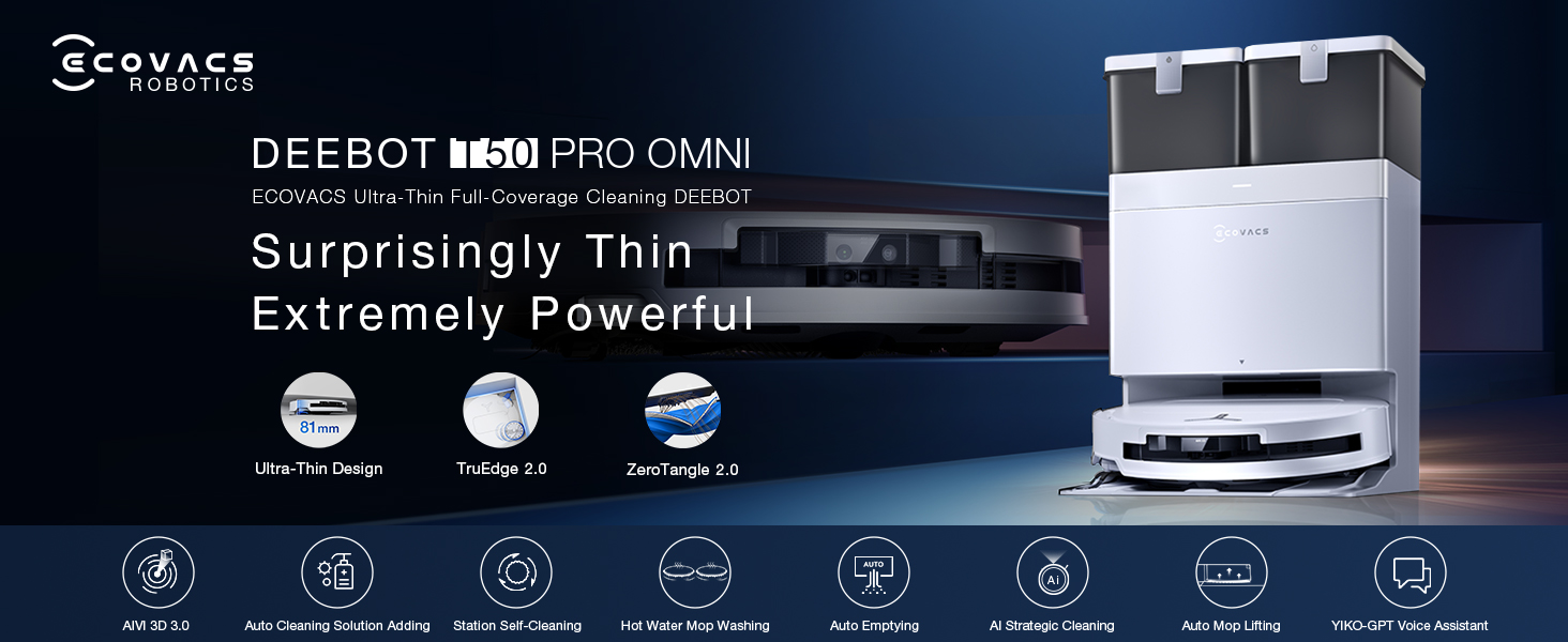 Amazon.com: ECOVACS DEEBOT T50 PRO Omni Robot Vacuum and Mop, 3.19