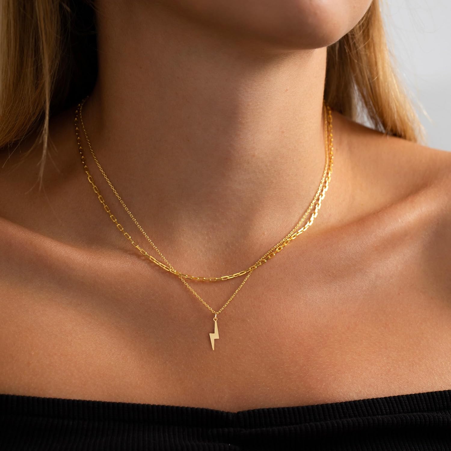 Gold Necklace for Women-14k Gold Plated Infinity Necklace Star Of David Necklace Evil Eye Cross Pendants Heart Dainty Gold Necklace For Women - Image 4