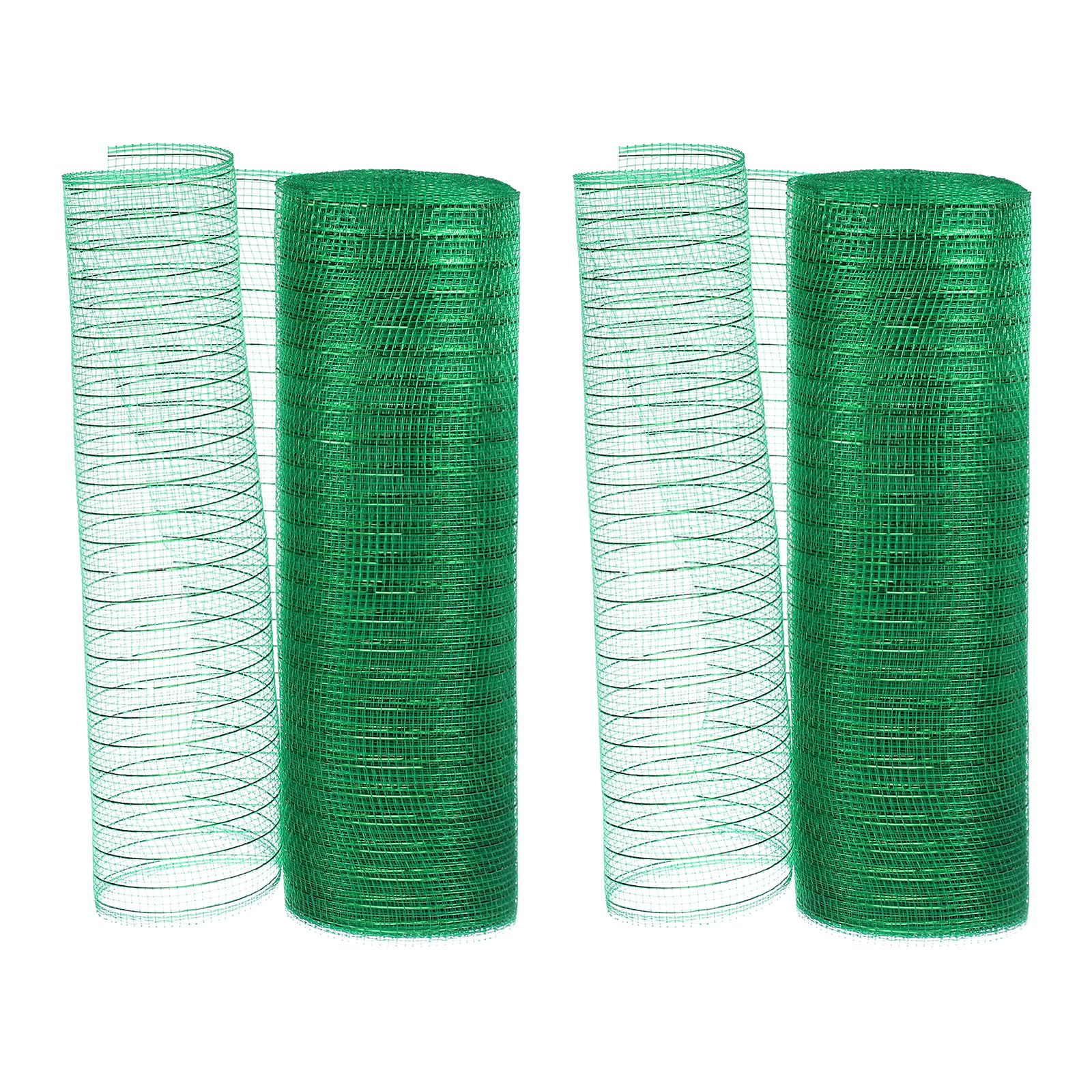 PATIKIL 2 Pcs Decorative Mesh Ribbon, 10 Inch x 10 Yard Mesh Ribbon Roll Foil Metallic for Christmas Tree Wreath Decoration, Green
