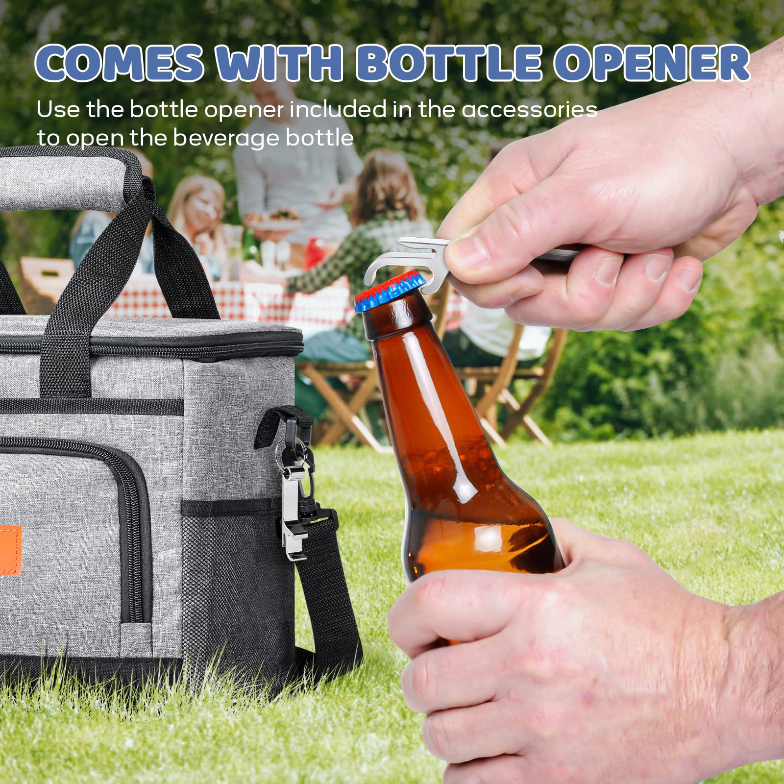 Borsa Termica Porta Pranzo 15L Isolata Impermeabile Lunch Bag con Tracolla Regolabile Grigio