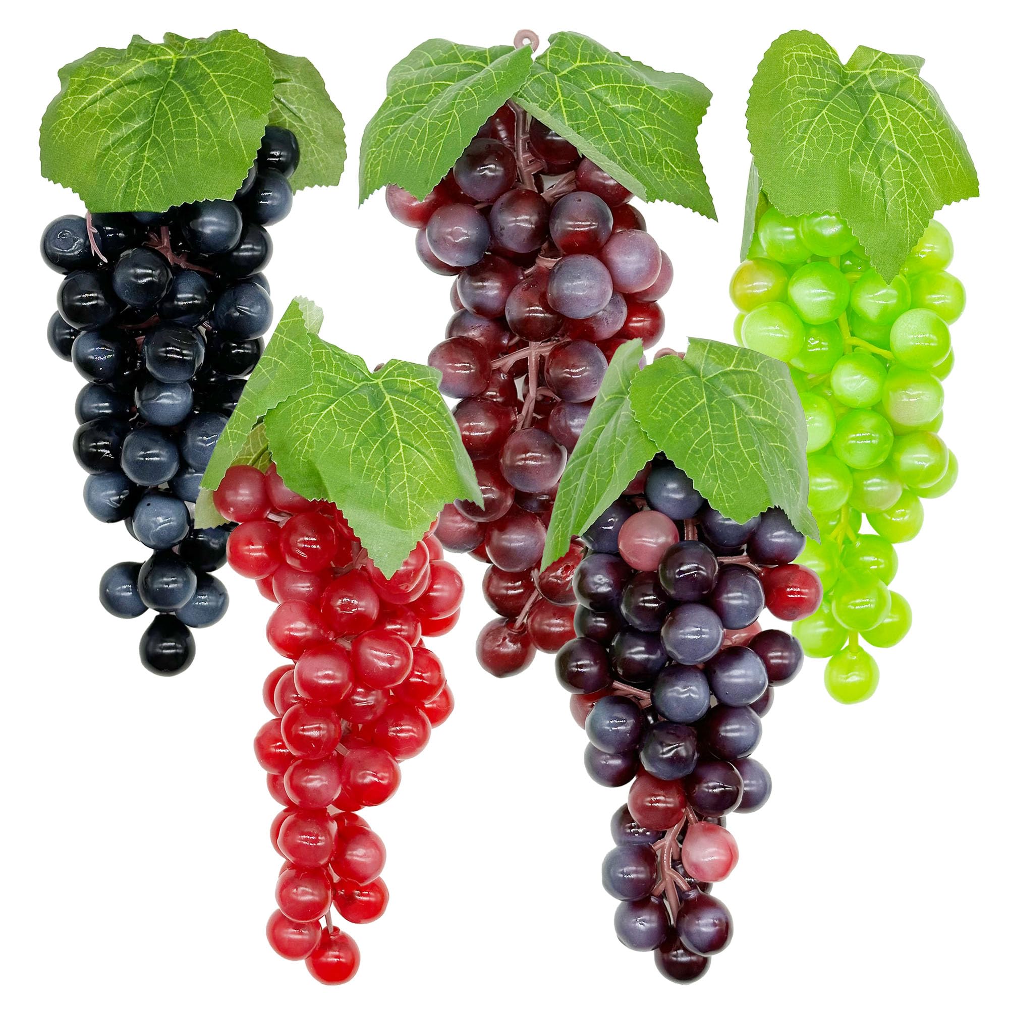 Attuslla 5 Clusters Simulation Faux Grape Fake Fruit for Wedding Home Decor