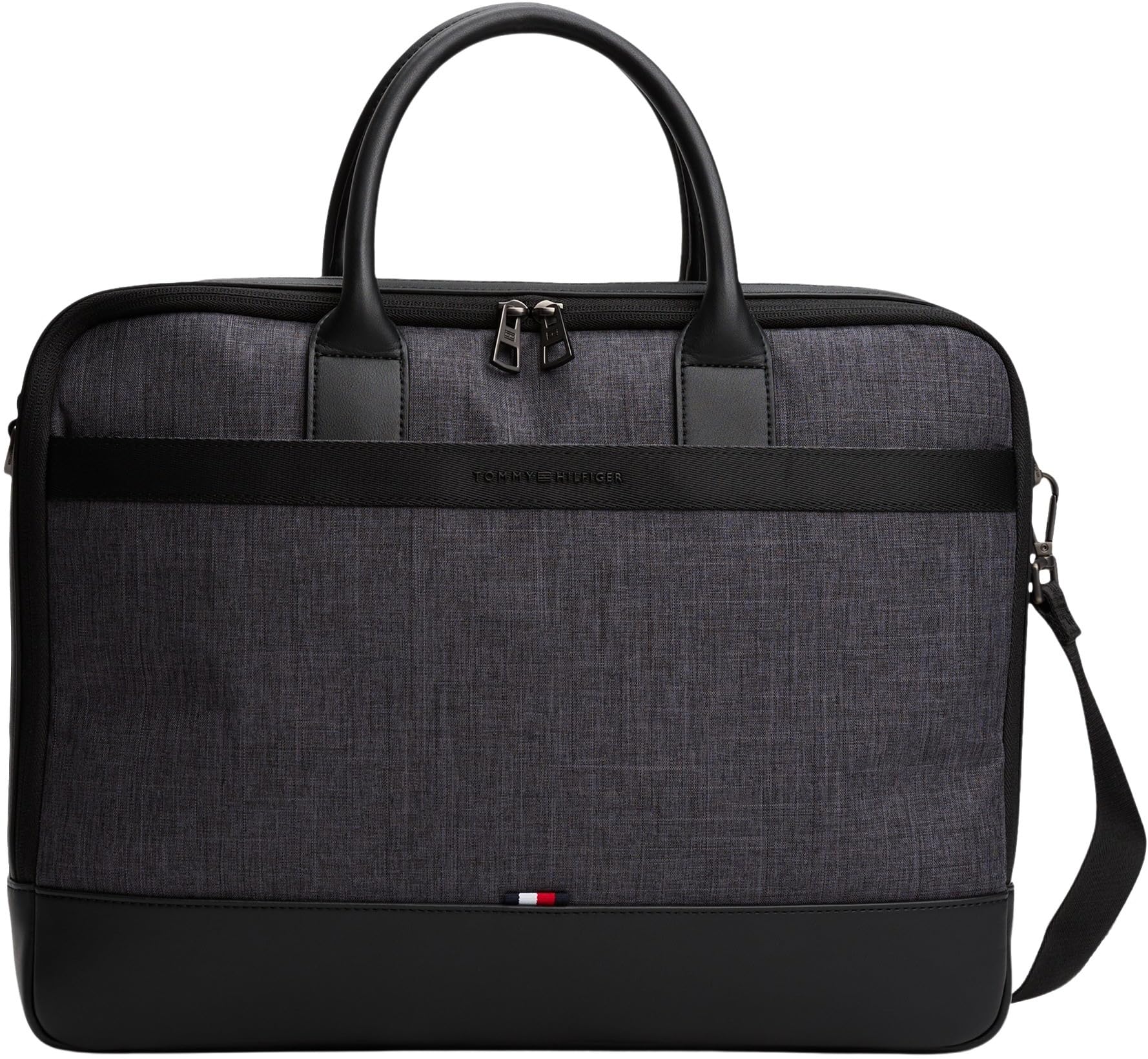 Tommy Hilfiger Sac pour Ordinateur Portable Homme Nylon Travel à Bandoulière, Noir (Melange), Taille Unique