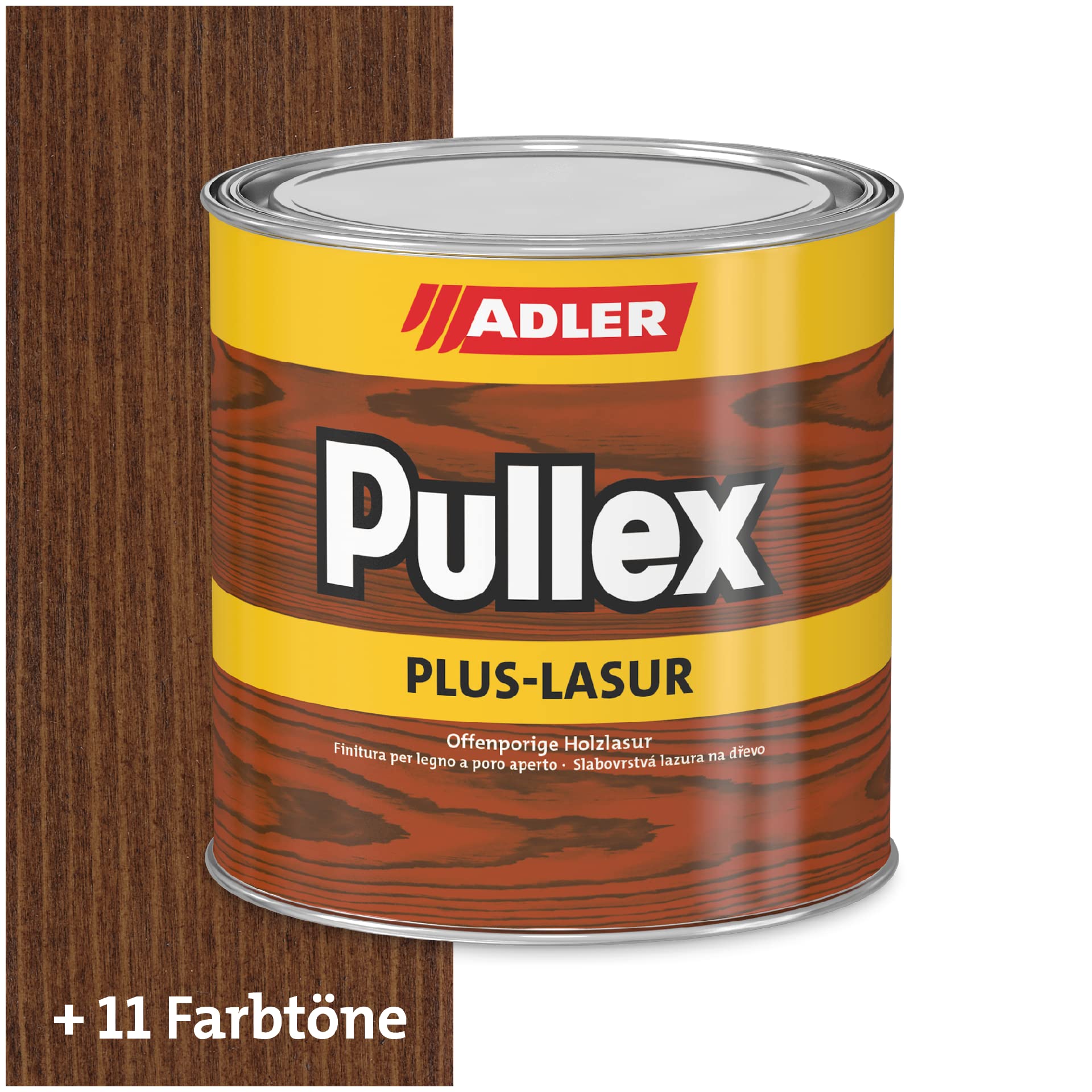 ADLER Pullex Plus-Lasur - Holzlasur Außen Farblos - Universell einsetzbare & aromatenfreie Holzschutzlasur als perfekter UV- & Wetterschutz - 5 l Palisander/Braun