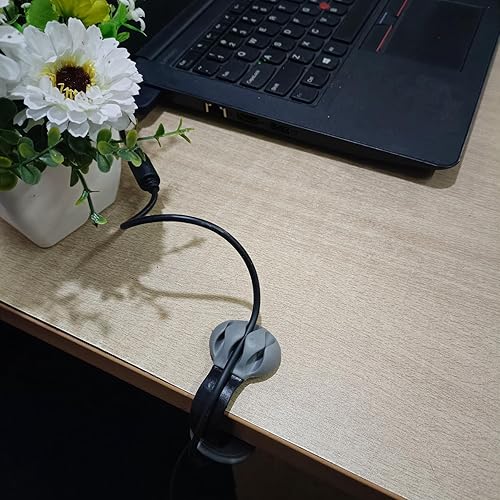 Miniatura 7 de Coralpearl Clips de caída de cables de escritorio no adhesivos, soporte para cable de mesa, abrazadera de gestión de cables pequeña extraíble,