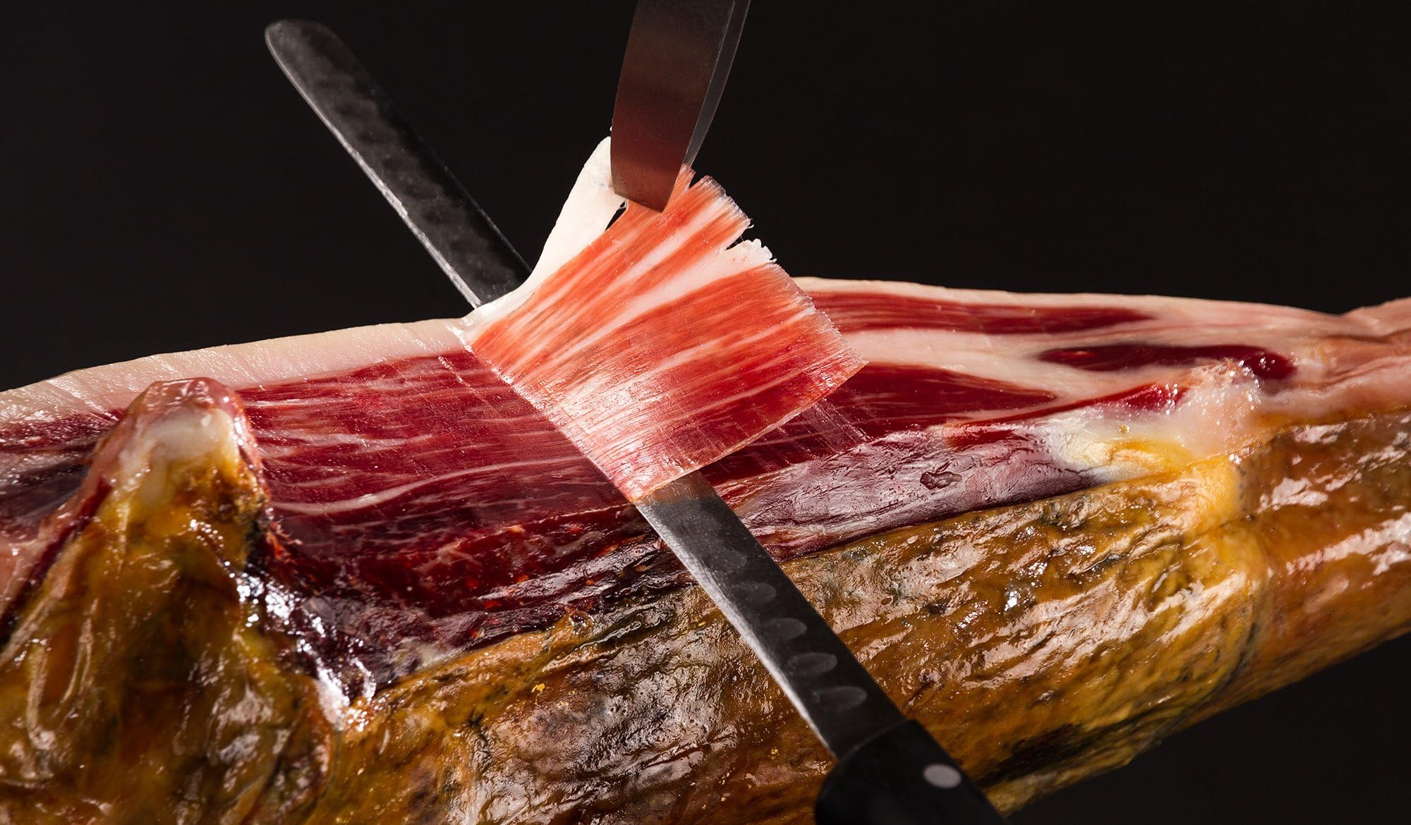 Jamón de Bellota Jamones Tartessos I Ibérico 100% DOP Jabugo I Cortado a mano I 80gr por sobre I 20 Sobres