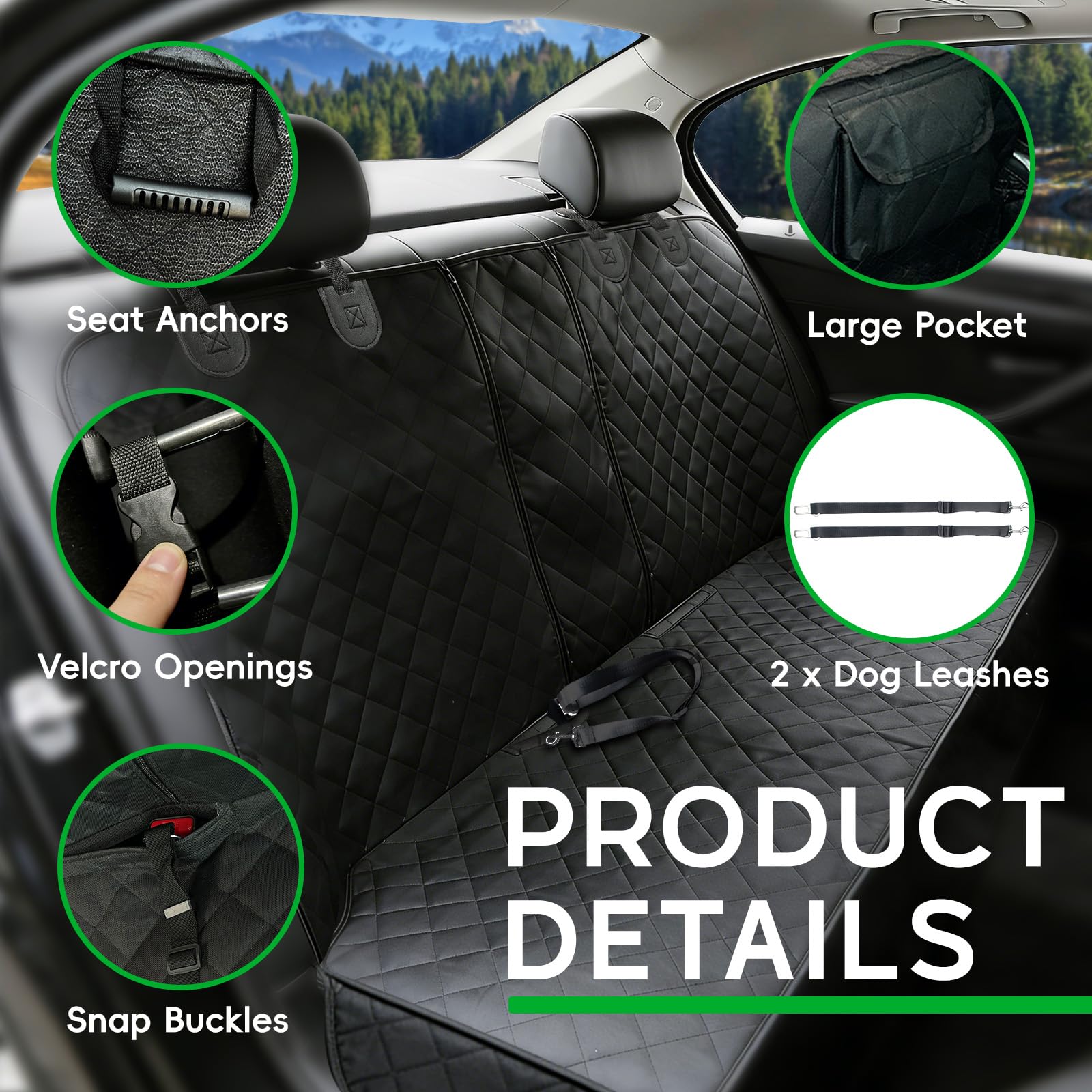 Funda de asiento trasero de coche para Toyota Grand Highlander 2000-2024