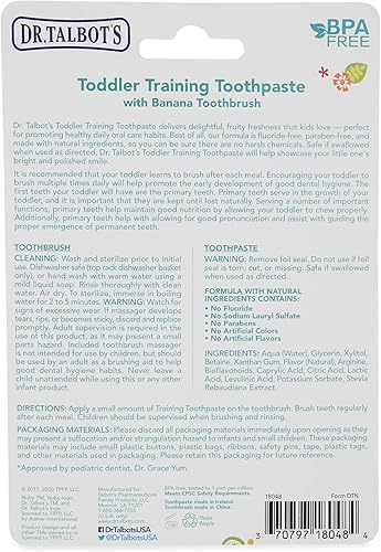 Miniatura 3 de Dr Talbots Pasta de dientes de entrenamiento para niños pequeños naturalmente inspirada en Citroganix con cepillo de dientes Masajeador Nuby