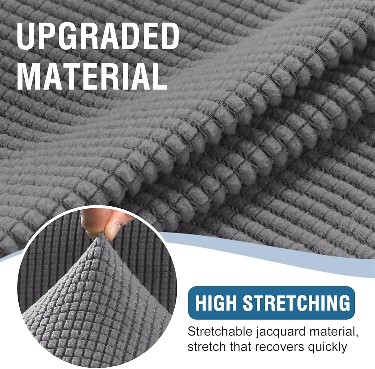 Stretch Chesterfield Sofa Cover with Separate Cushion Covers for Living Room Soft Non-Slip Sofa Slipcover Furniture Protector for Dogs Feature Thick Jacquard Fabric (Large Loveseat,Dark Gray) Dark Gray Large Loveseat