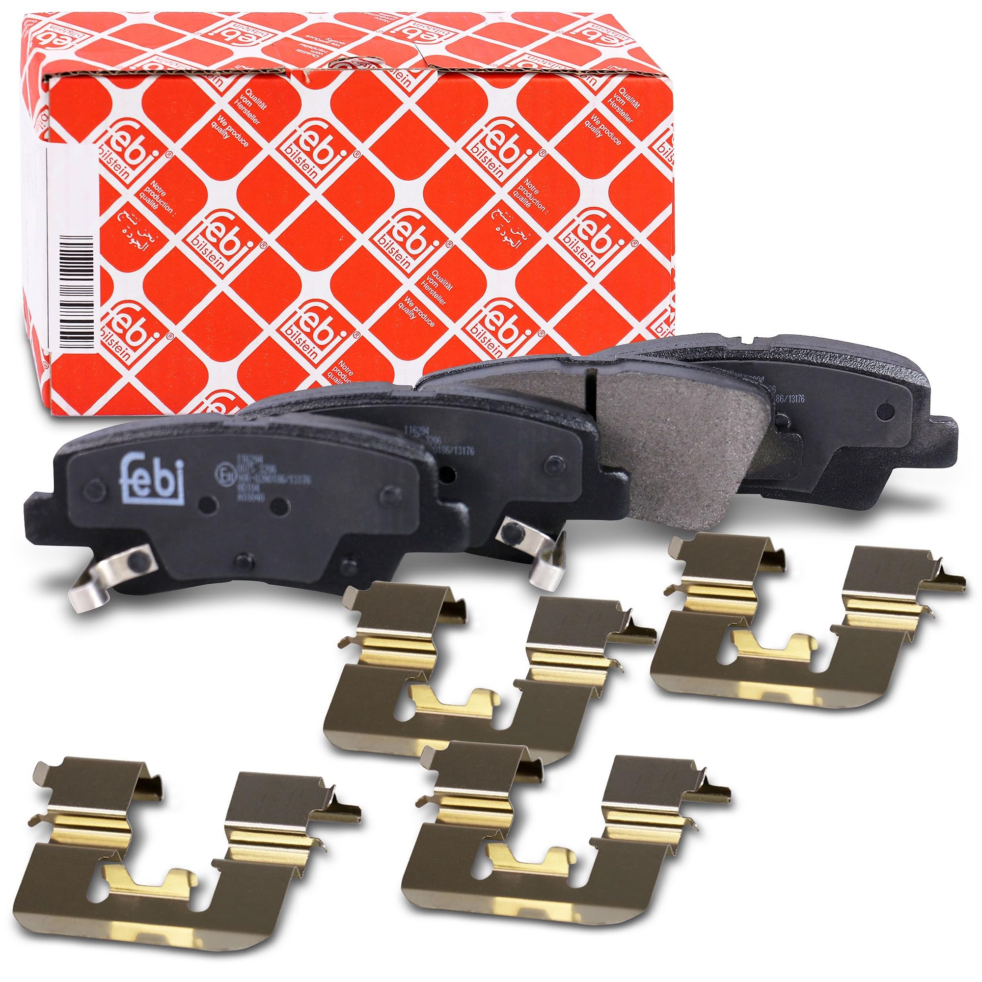febi bilstein 116294 Brake Pad Set with fastening material, 1 unit
