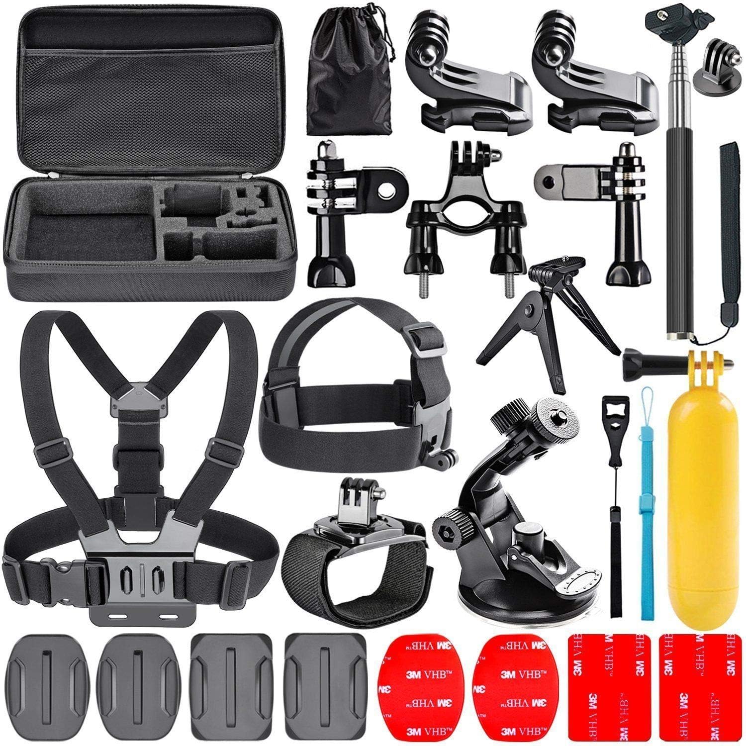 Navitech 18 in 1 Action Camera Accessories Combo Kit with EVA Case Compatible with EKEN H5s Plus, EKEN H8R Plus