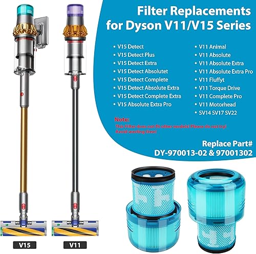 Miniatura 10 de Paquete de 3 filtros de vacío V11 de repuesto para Dyson V11 Torque Drive V11 Animal V11 Extra V15 Detectar filtro de aspiradora inalámbrico, para
