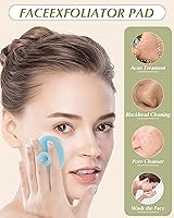 Vista 4 de Exfoliante facial, 8 unidades de silicona para mujeres, cepillo de limpieza facial, almohadilla de poros para acné para limpieza profunda, cuidado